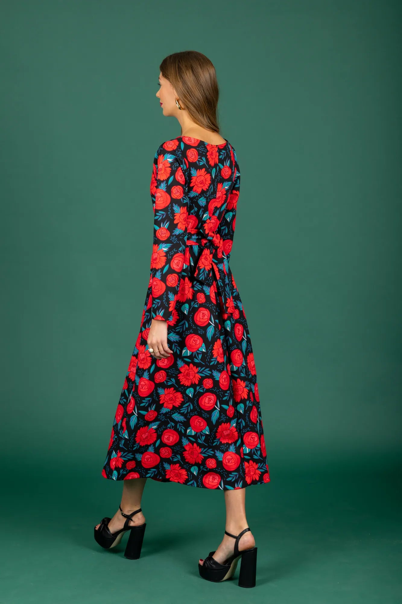 Rose Midi Dress (Black)