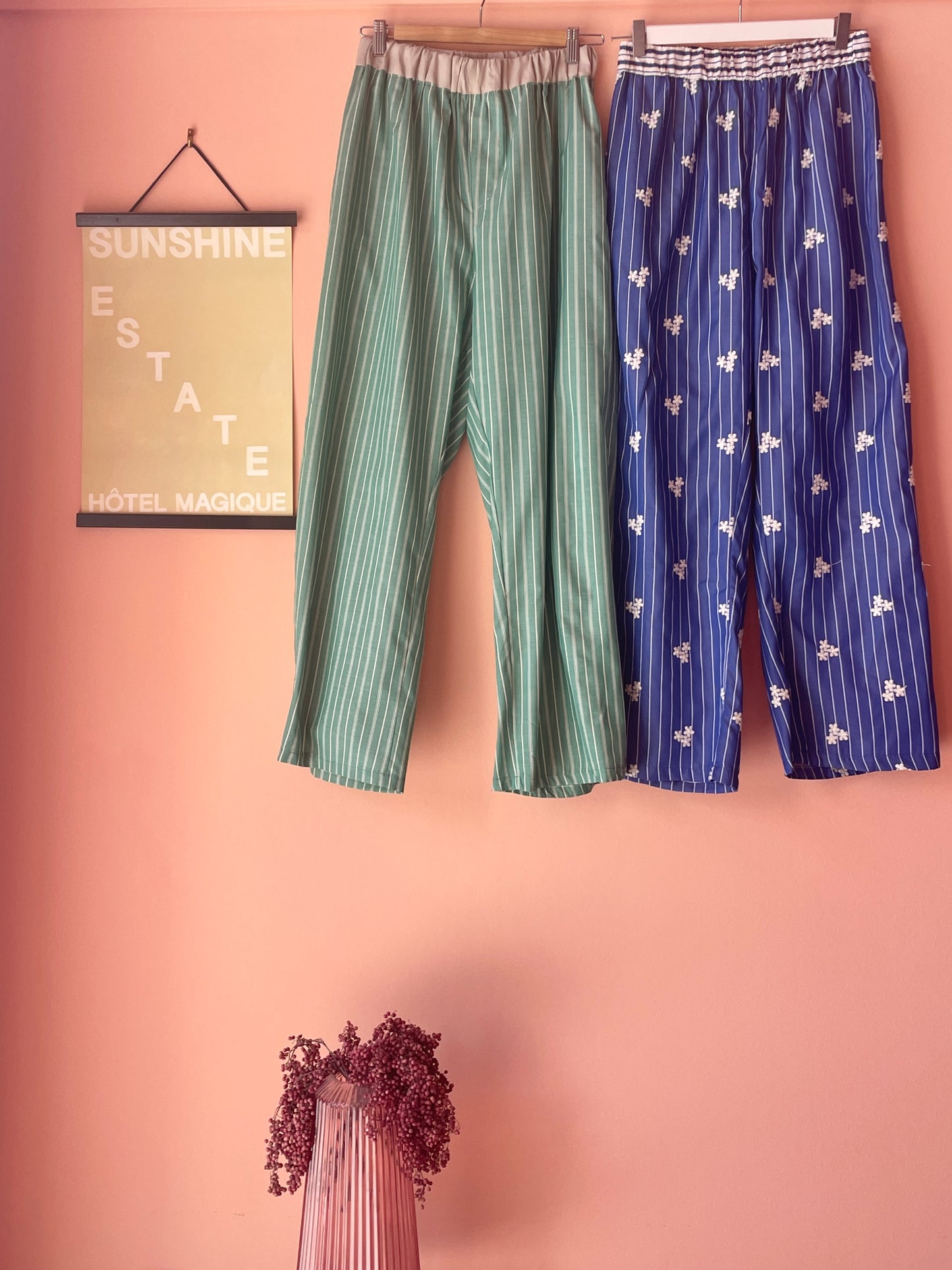 Cotton Wide Pants (Blue)