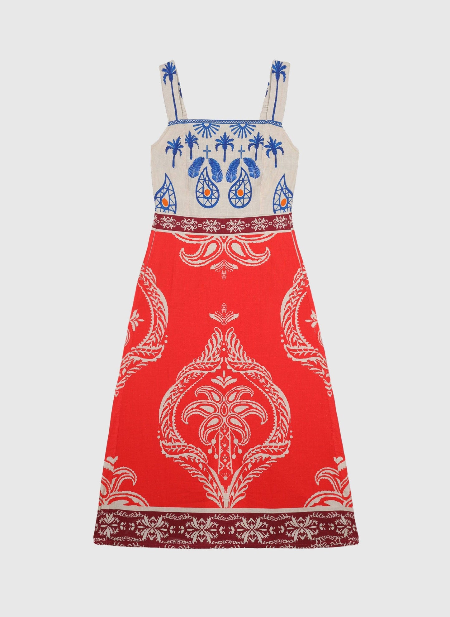 Oleny Long Dress (blue/red)