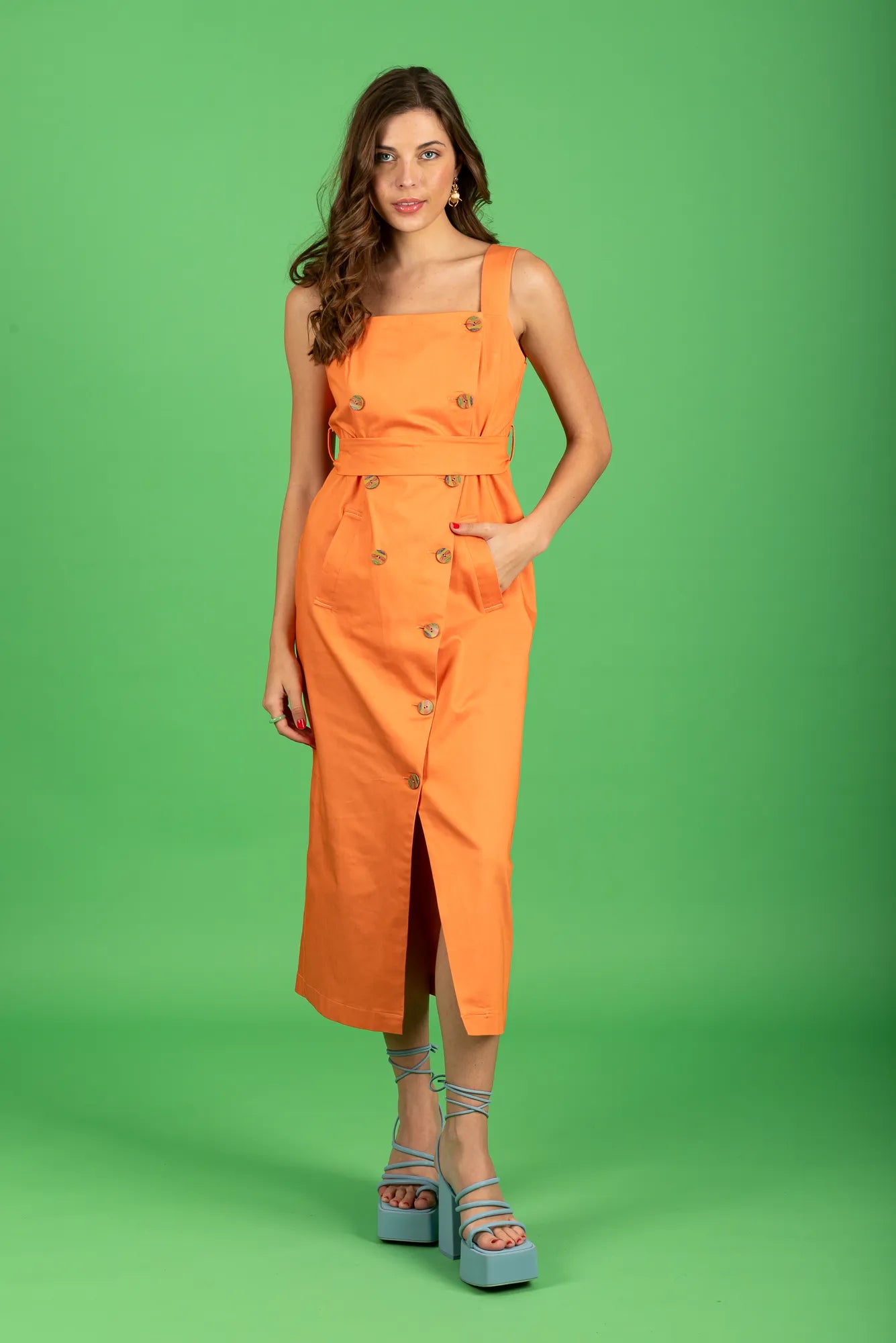 Stephanie Midi Dress (papaya)