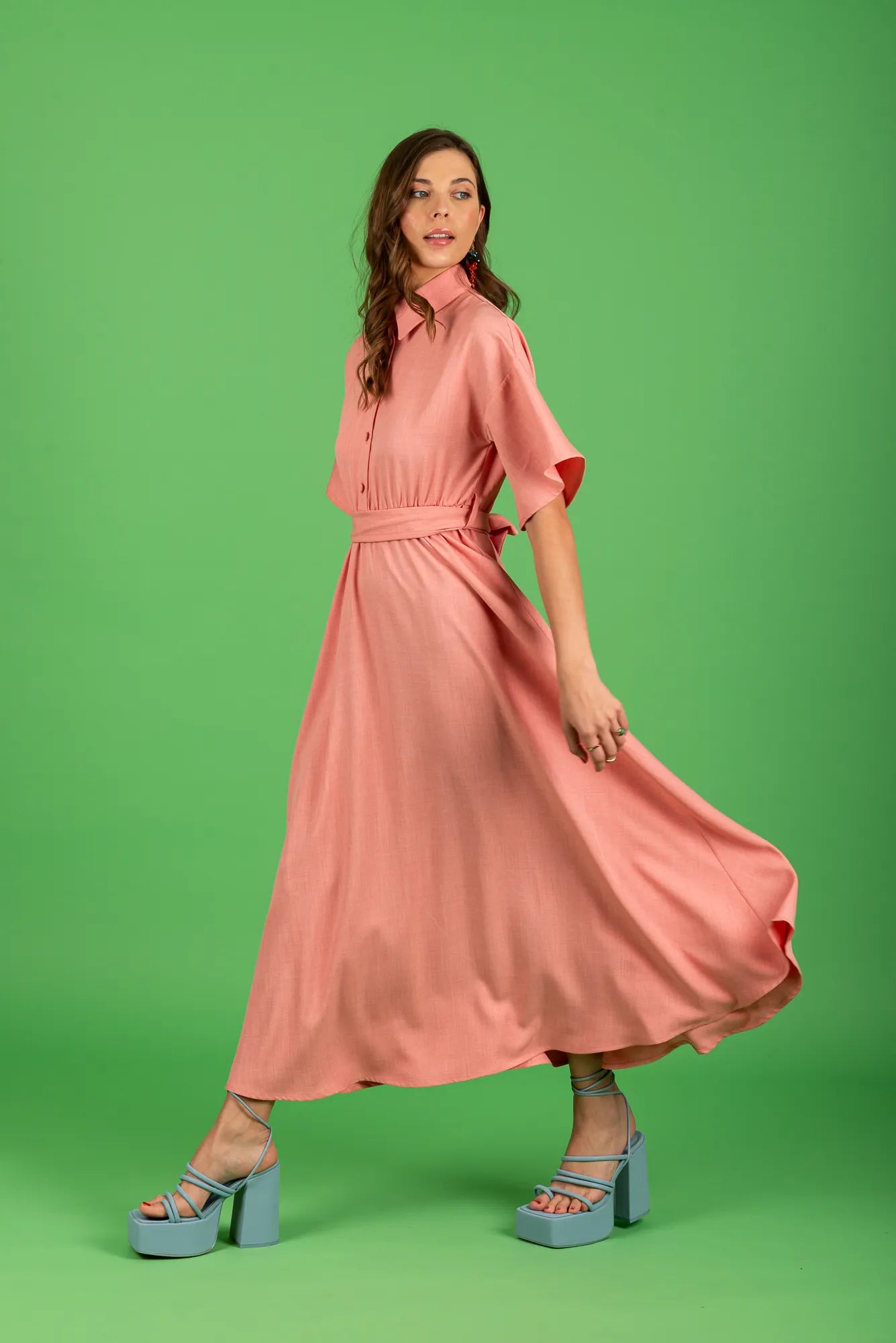 Corinna Midi Dress (pink)