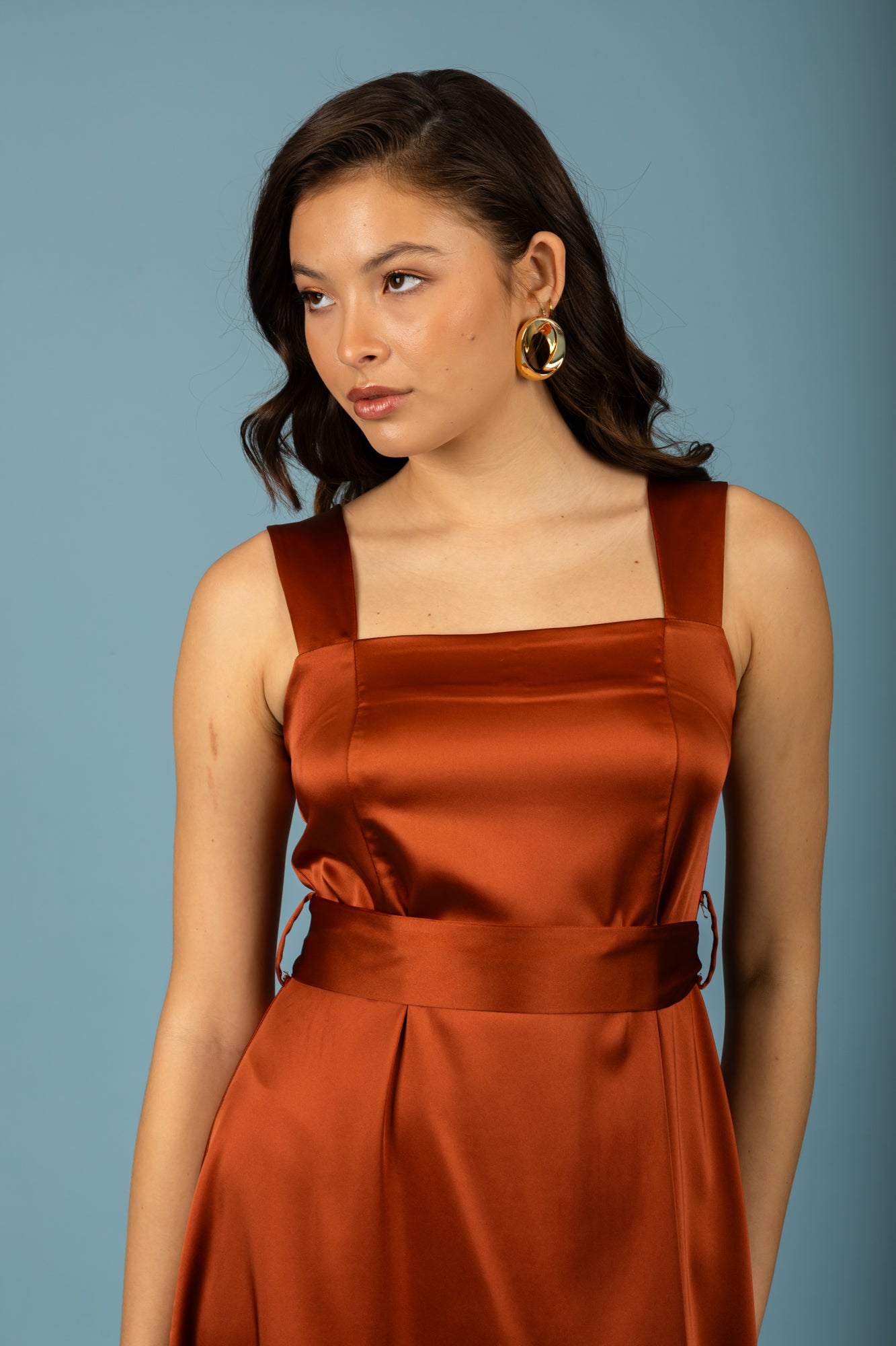 Luna Long Dress (Rust)