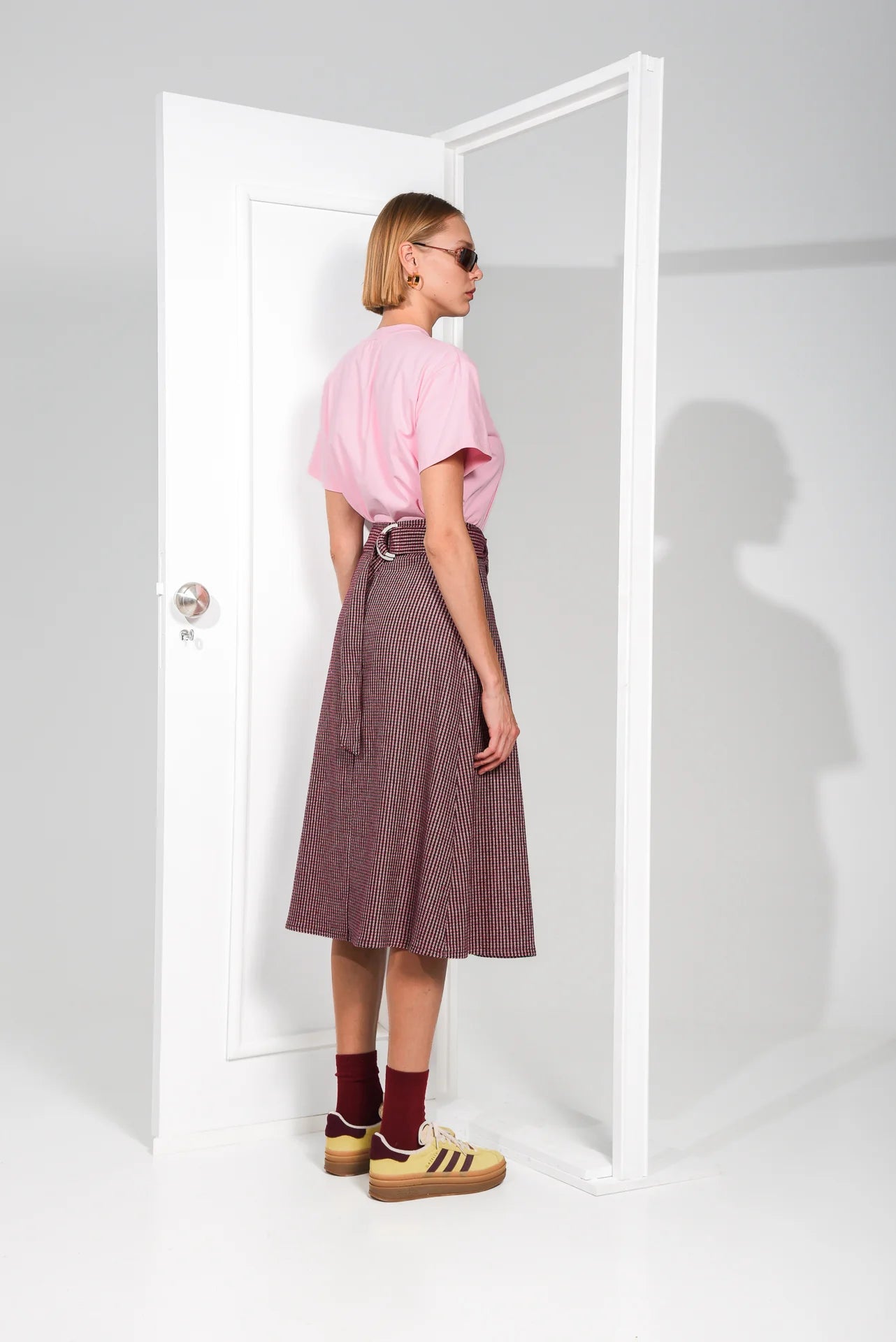 Horizon Midi Skirt (Bordeaux)