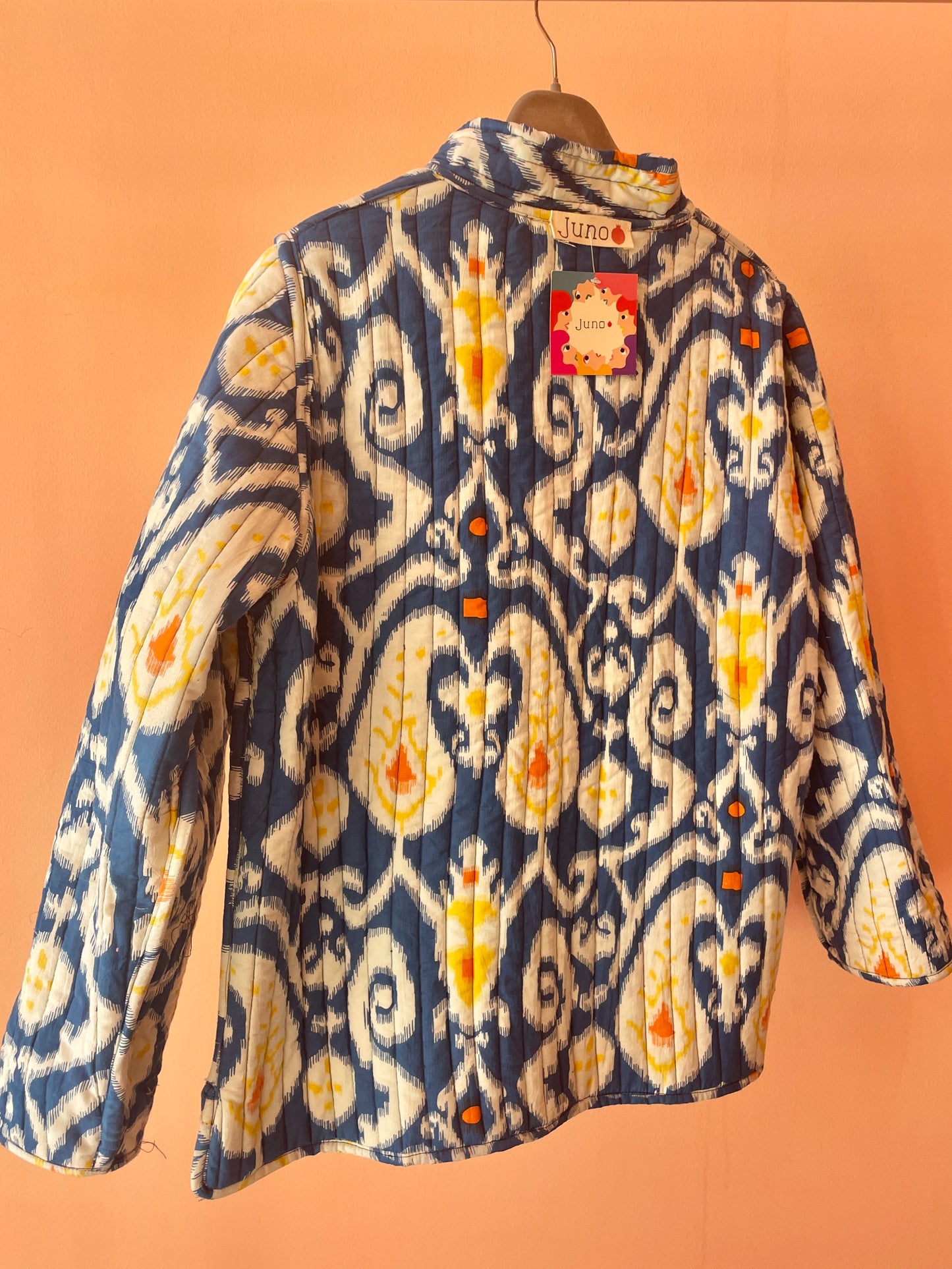 Cotton Double-Faced Jacket (Flowers Blue)