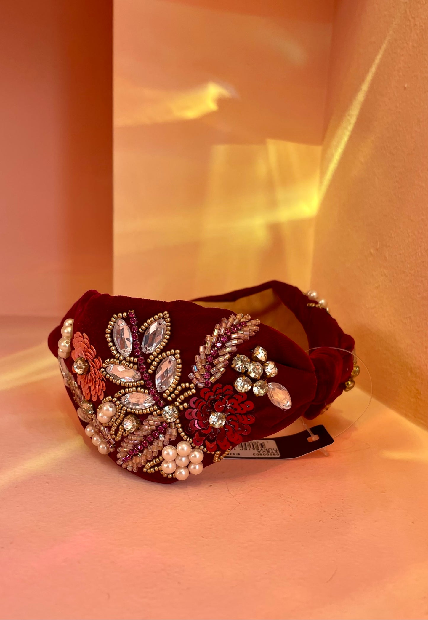 Crystals Headband (burgundy)