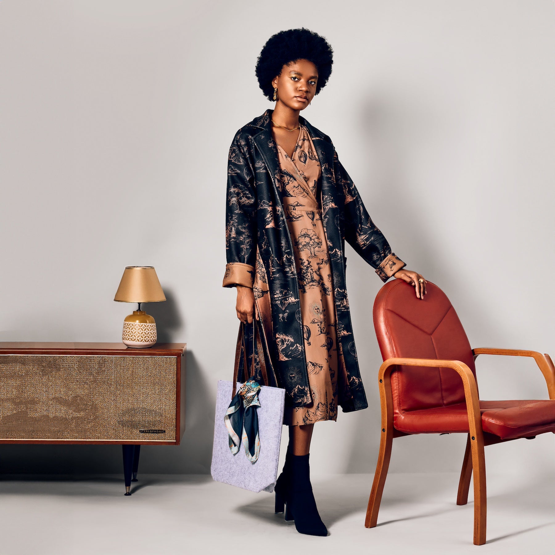Midi Wrap Dress (Toile Brown) HOUSE 7 Midi Wrap Dress (Toile Brown) HOUSE 7