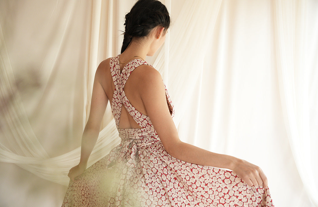 Solange Maxi Dress (Floral Red)