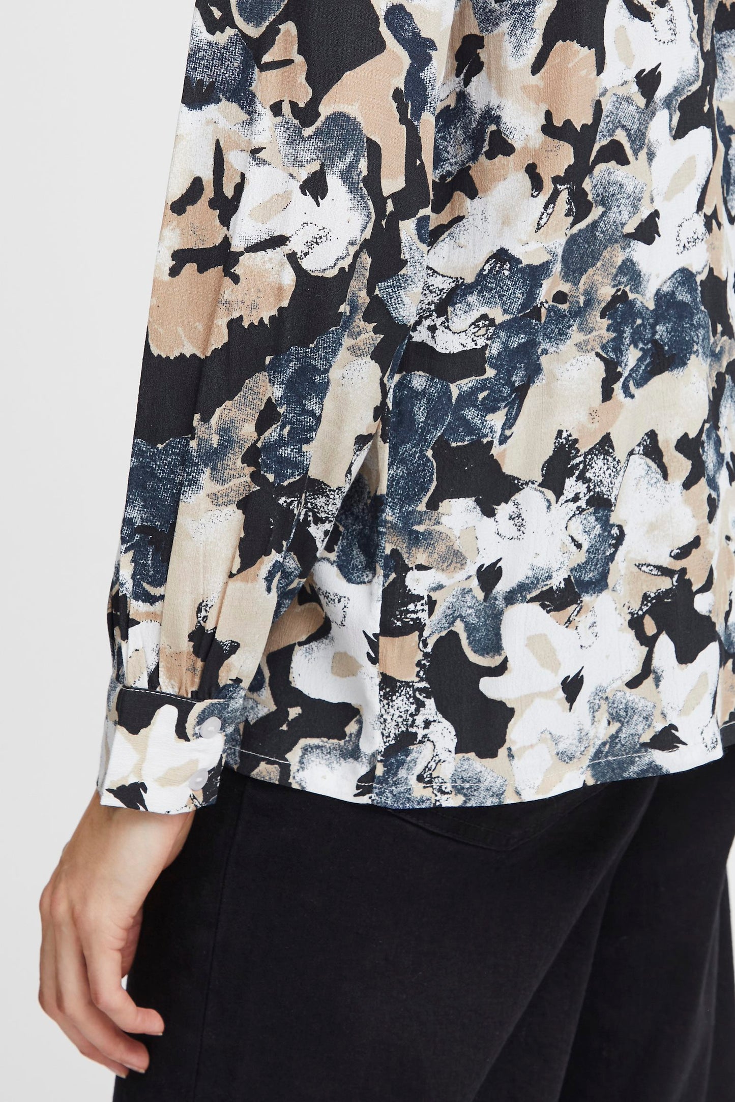 Printed Viscose Shirt (flower blue)