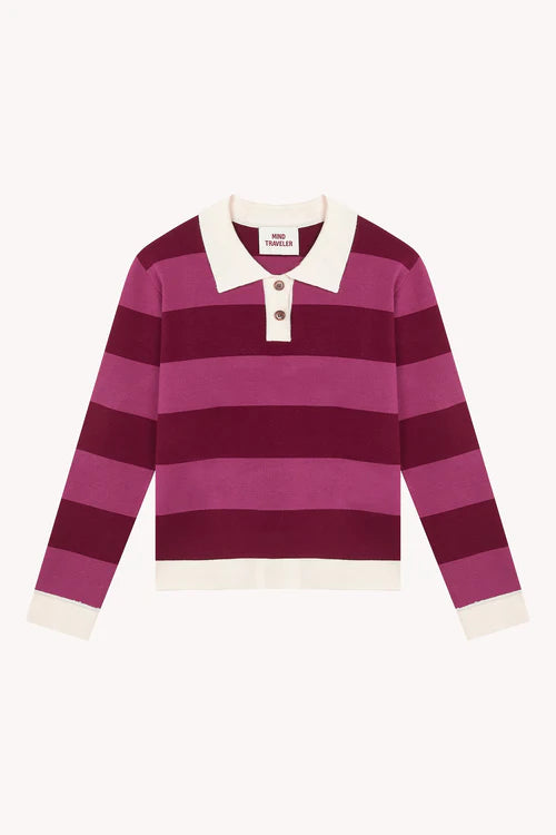Blair Polo Sweater (Burgundy/Fuchsia)