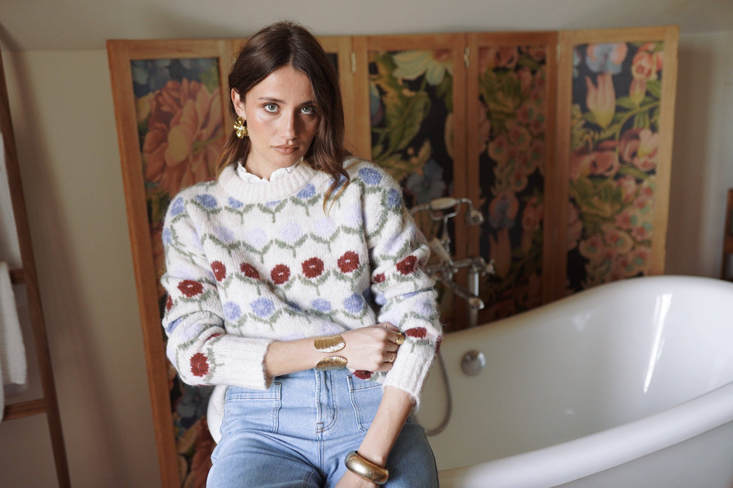 Noémia Mesh (cream flowers)