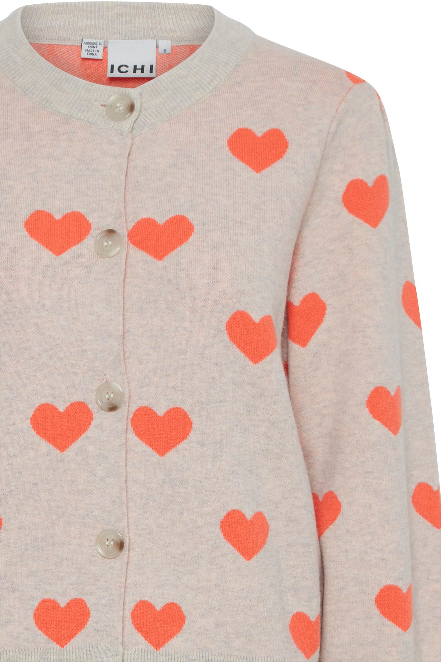 Knitted Cardigan (oatmeal hearts)