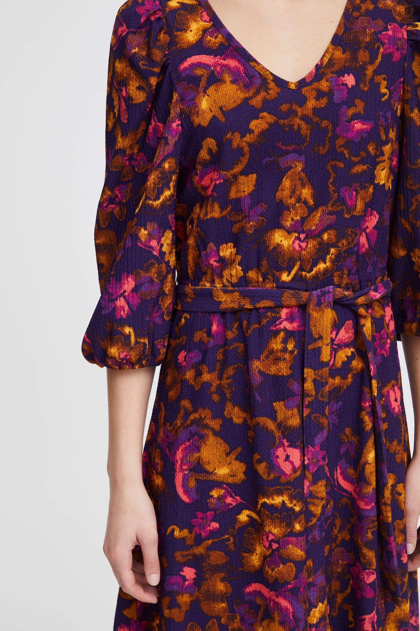 Midi Jersey Dress (purple flowers)