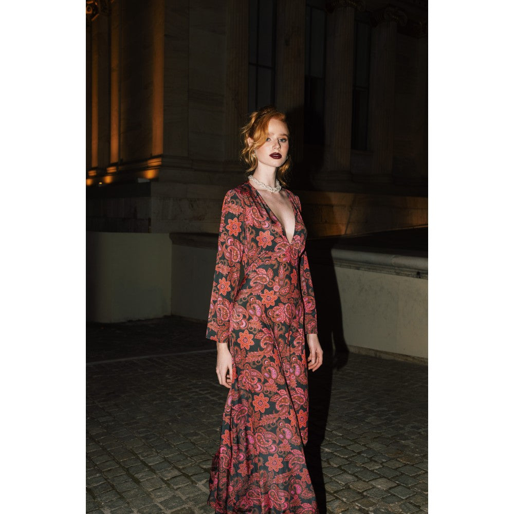 Serra Long Dress (Red Roses)