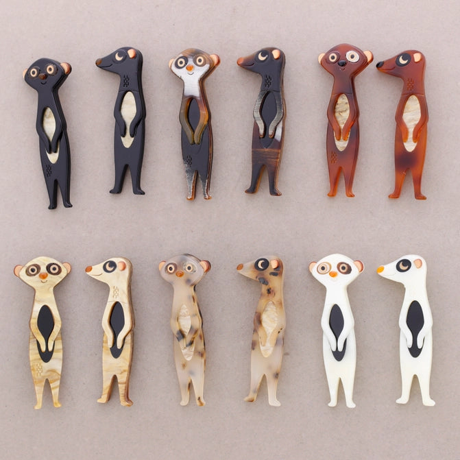 Surikata Pair Resin Brooch