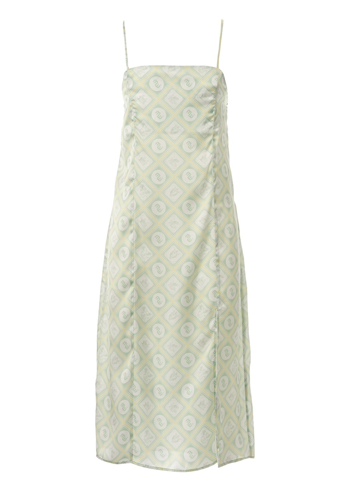 Glossy Dress w/ Slit (printed)