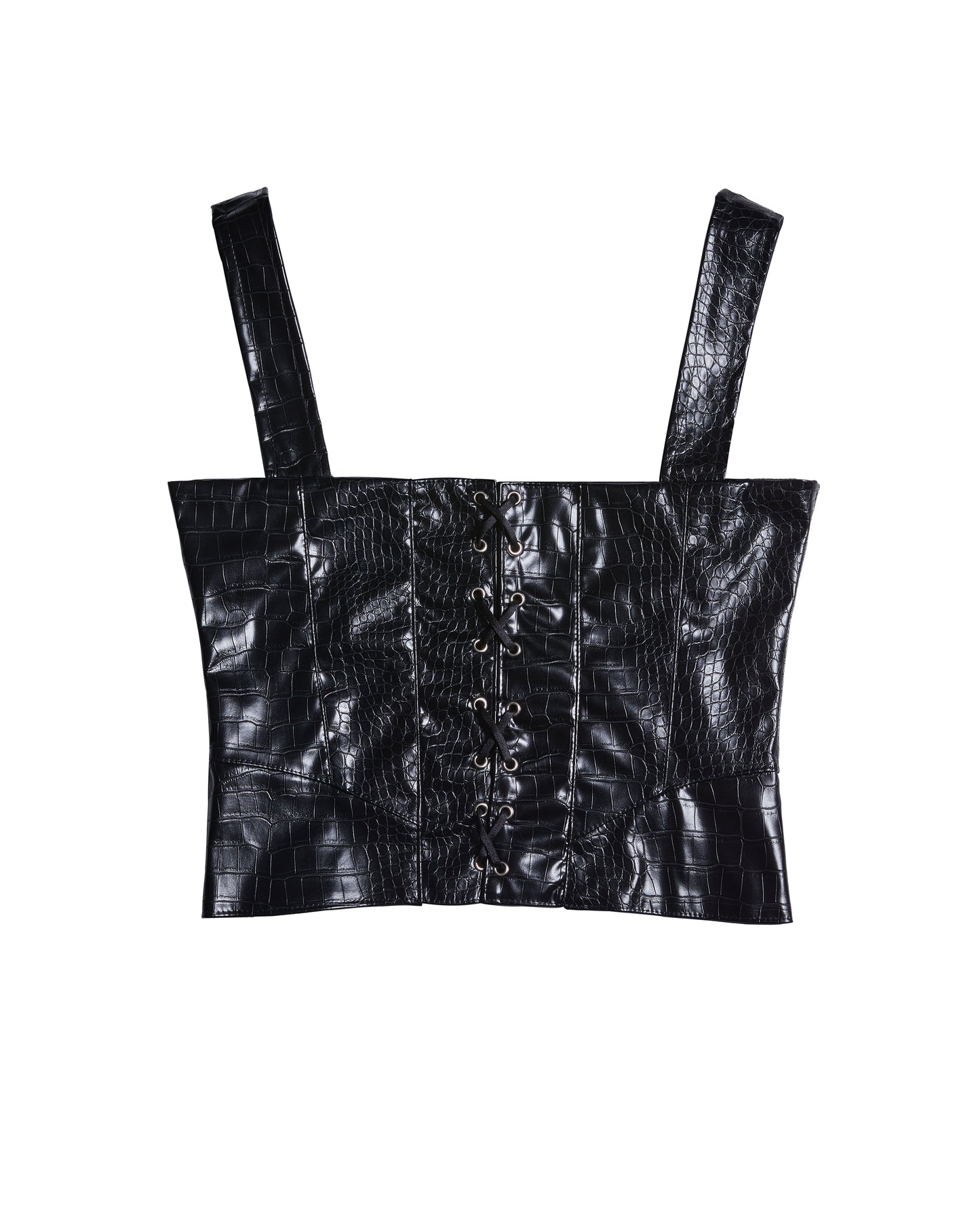Faux Leather Corset Top