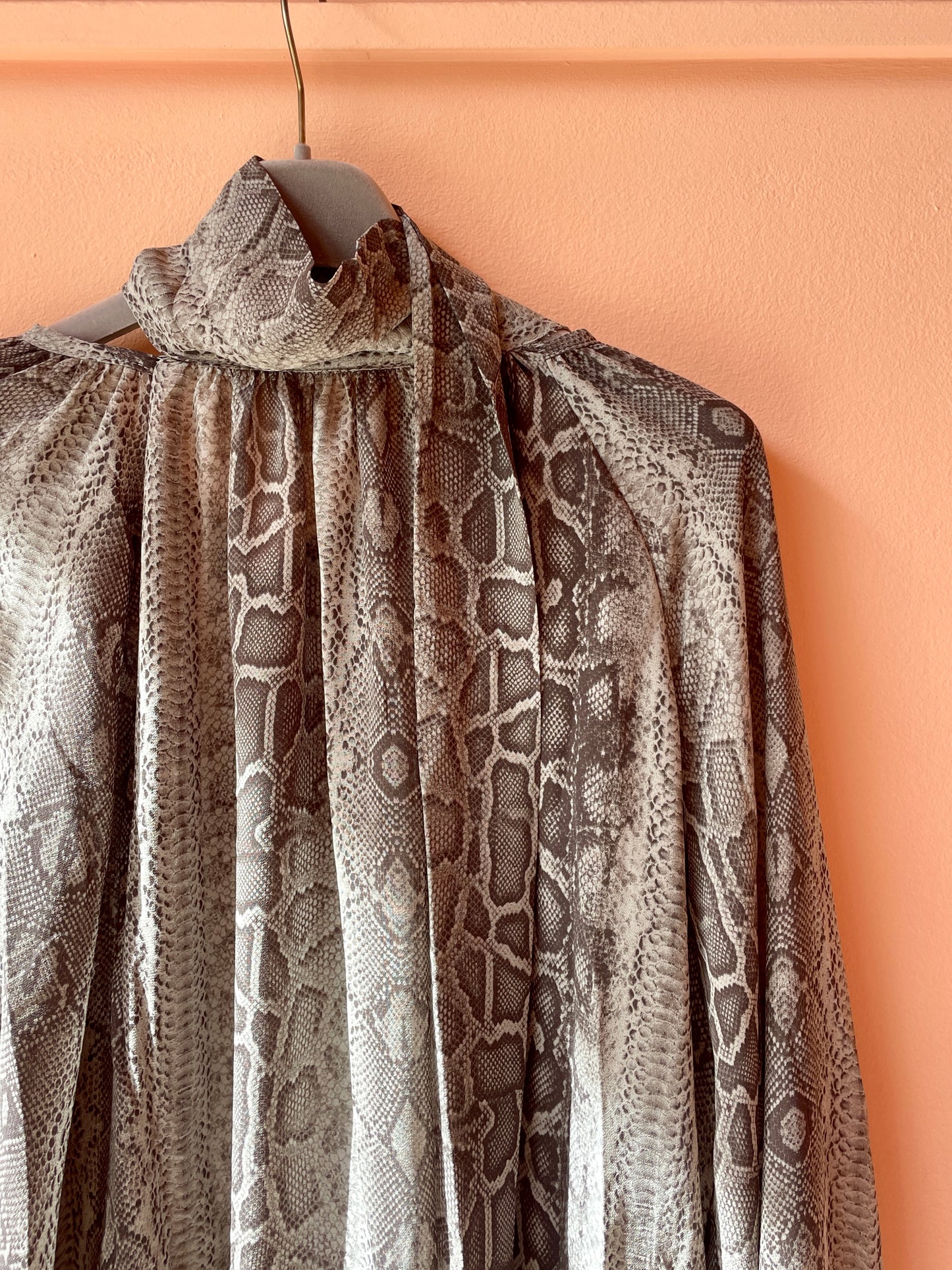Sheer Oversized Blouse (Snake Grey)