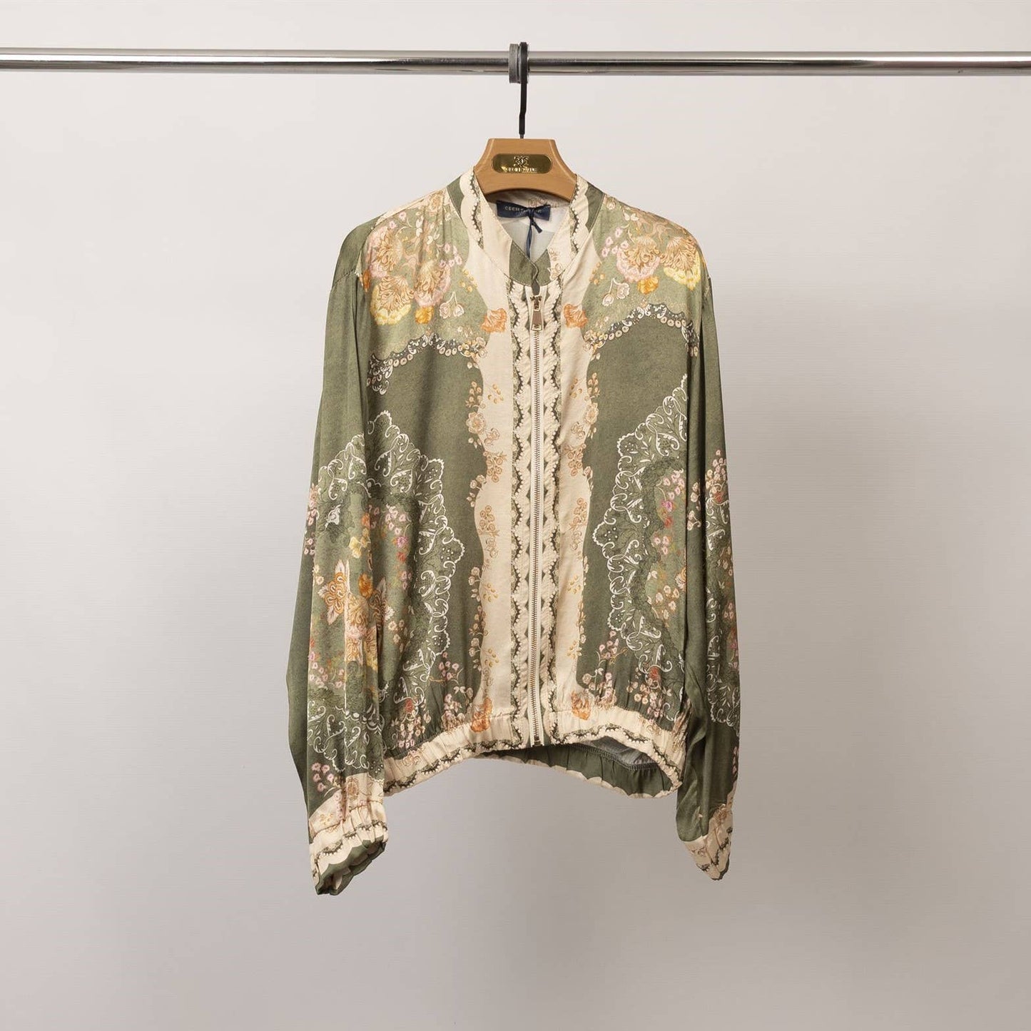 Satin Bomber Jacket (khaki)