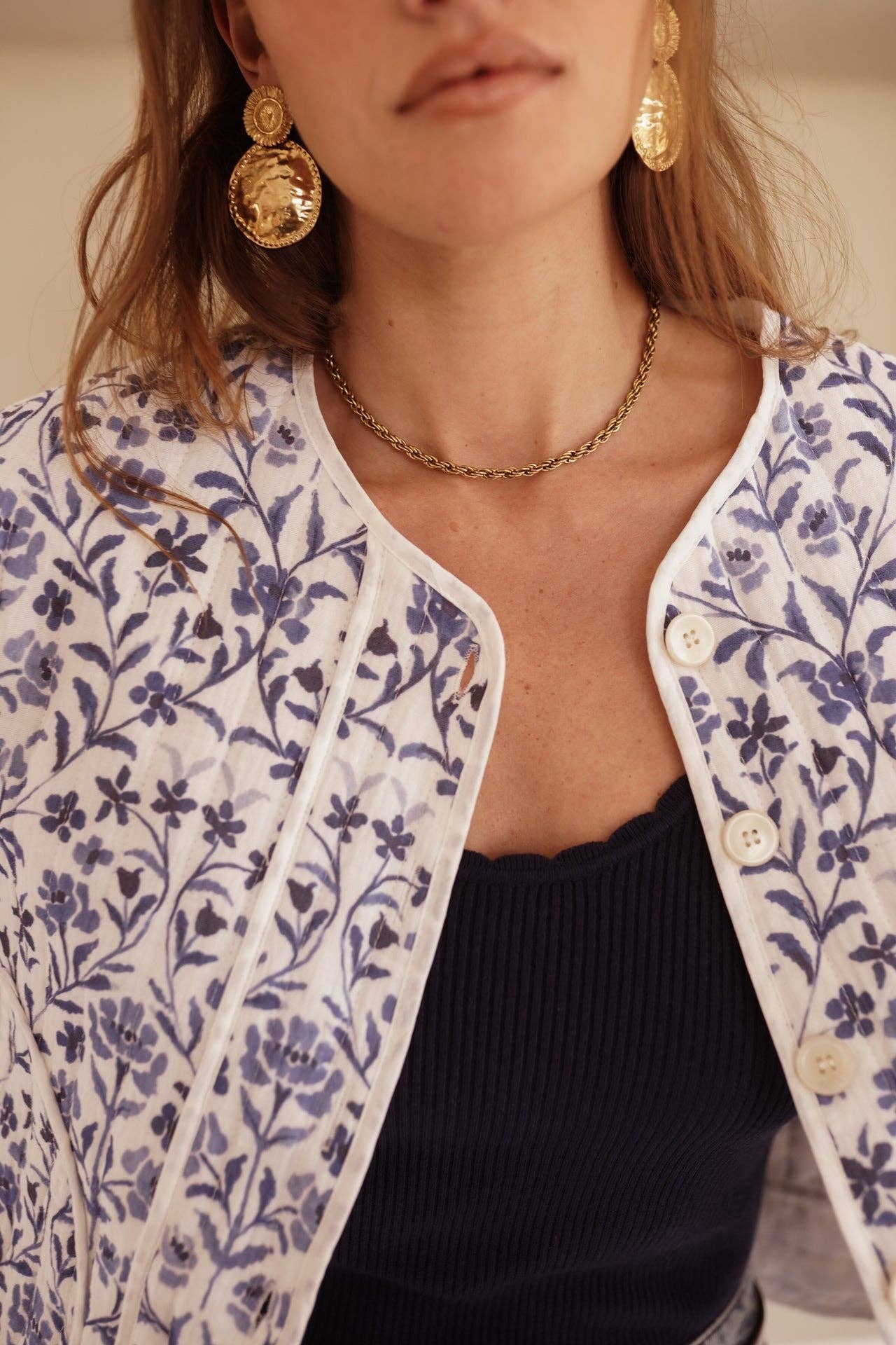 Sorina Jacket  (flowers blue)