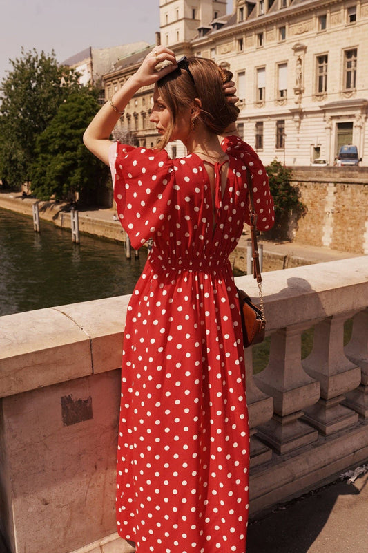 Paris Long Dress (polka dot)
