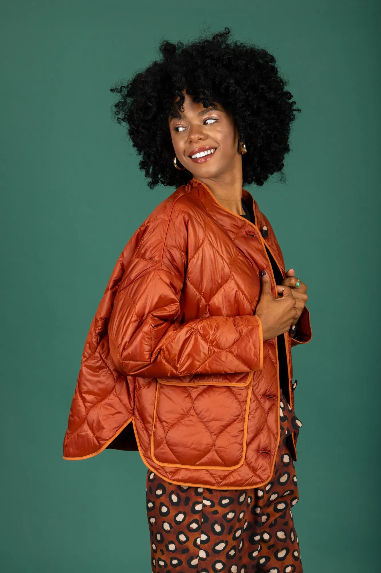 Puffer Short Jacket (Rust)