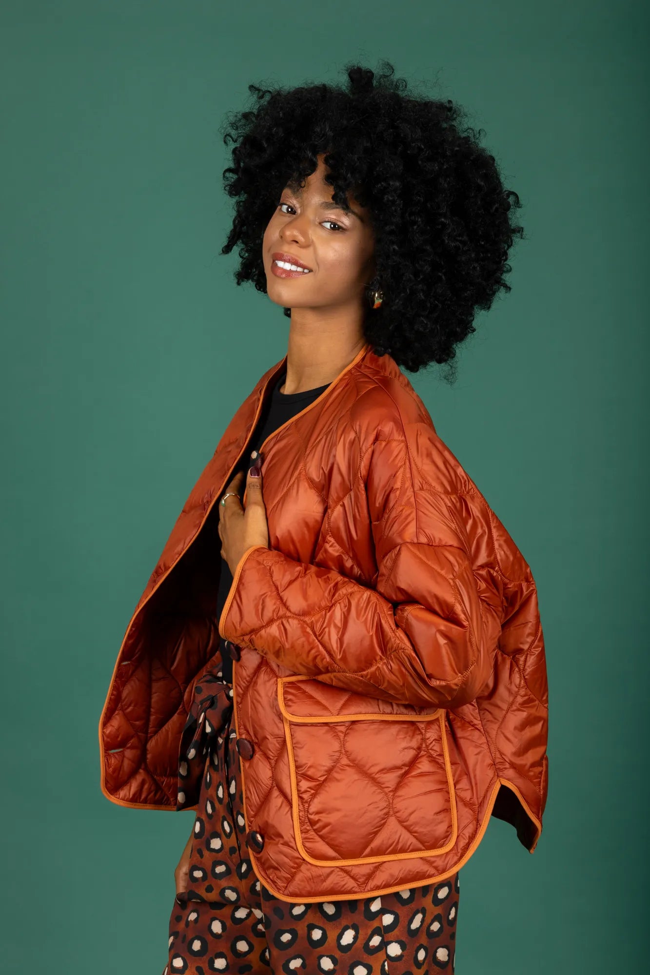 Puffer Short Jacket (Rust)