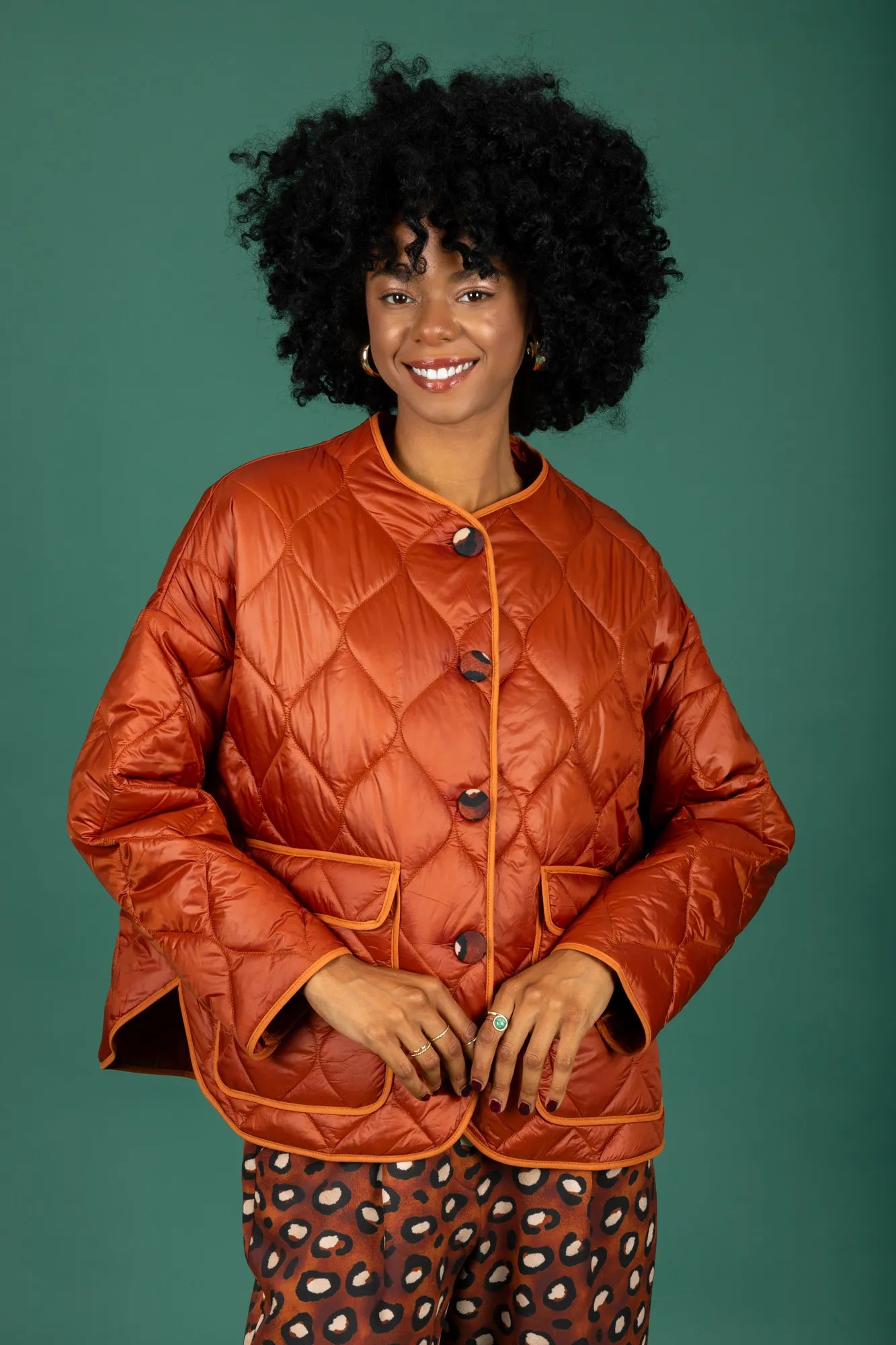 Puffer Short Jacket (Rust)