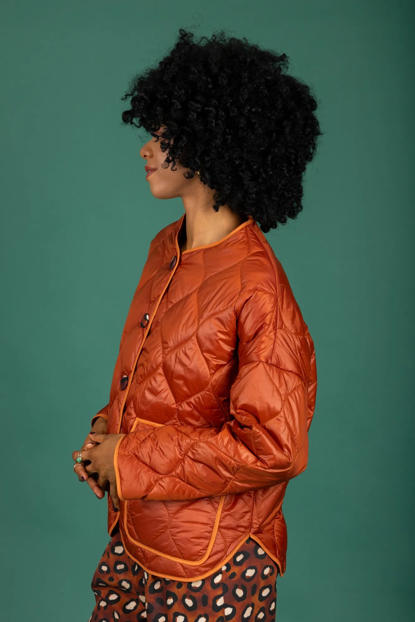 Puffer Short Jacket (Rust)