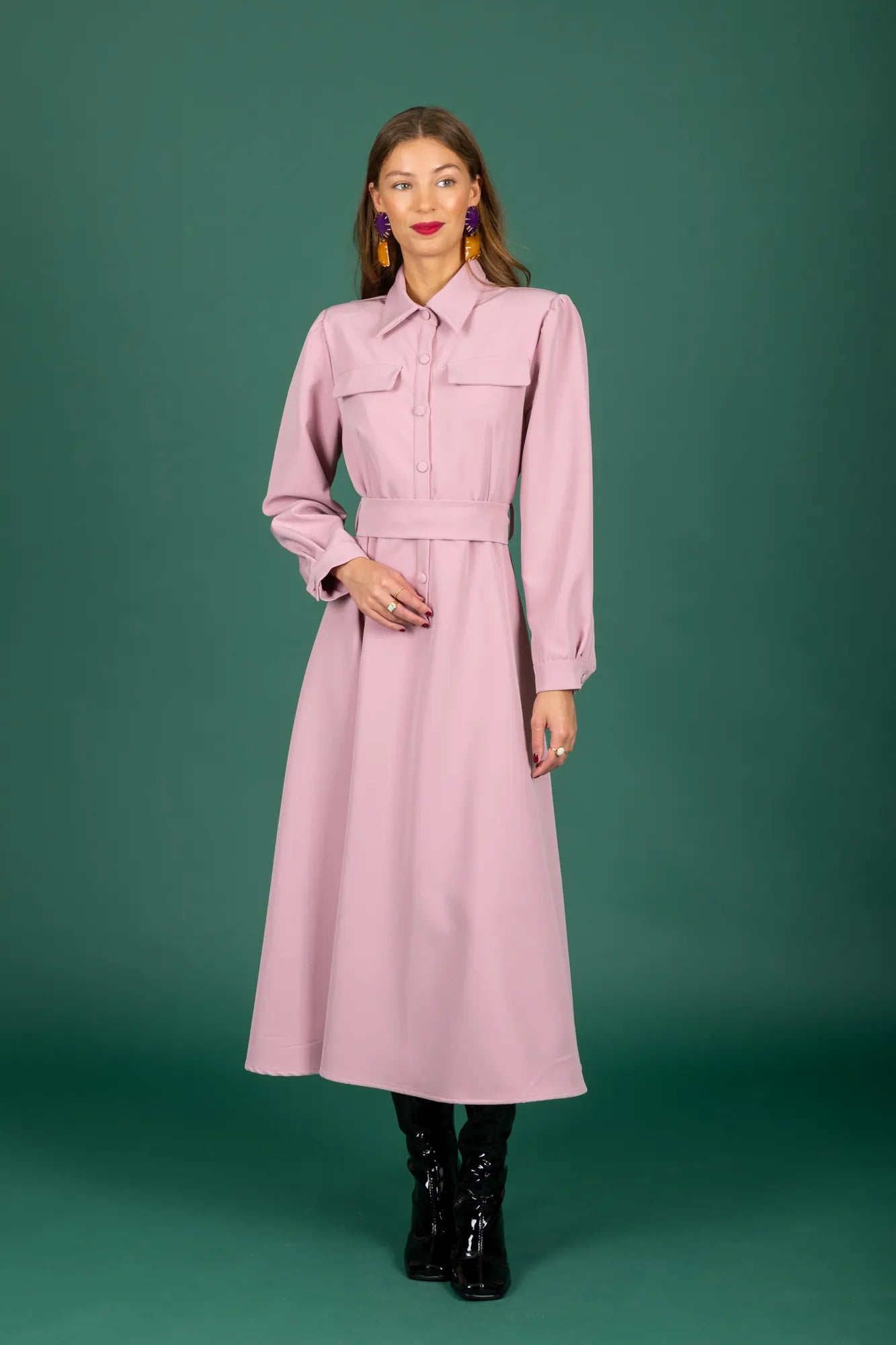 Jonathan Midi Dress (Pink)