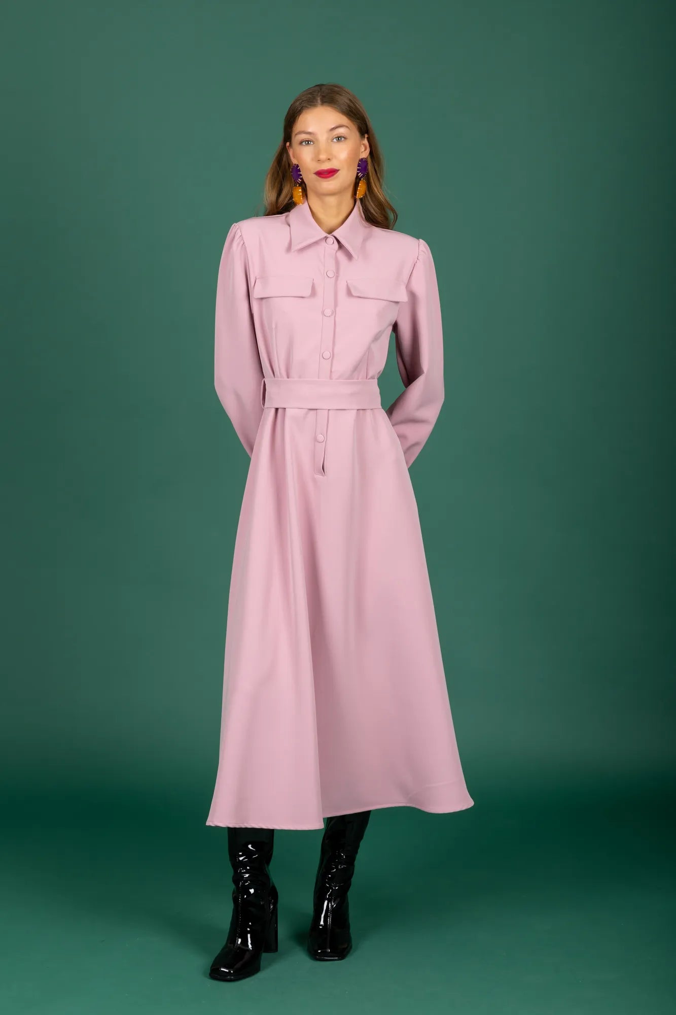 Jonathan Midi Dress (Pink)