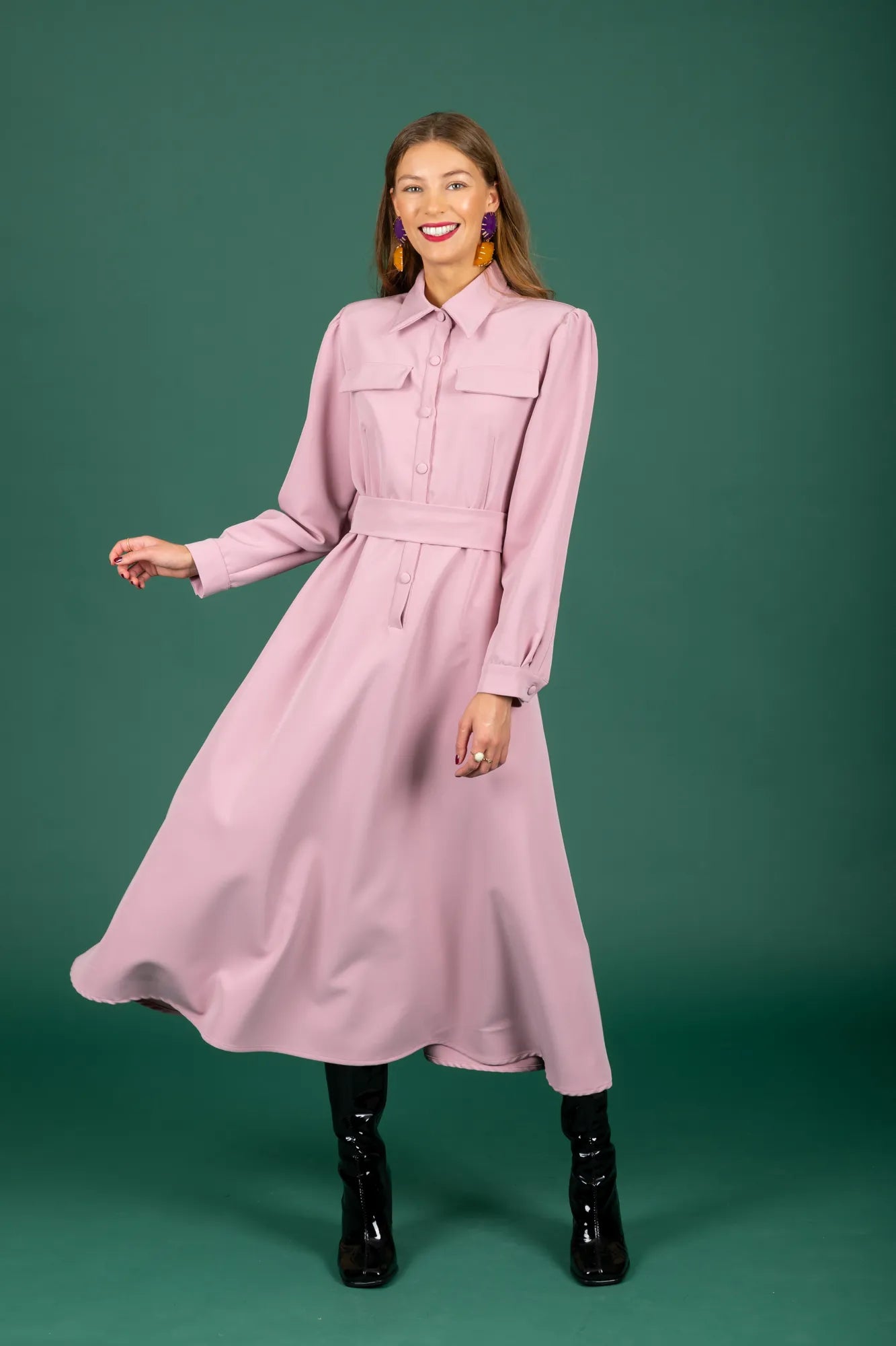 Jonathan Midi Dress (Pink)