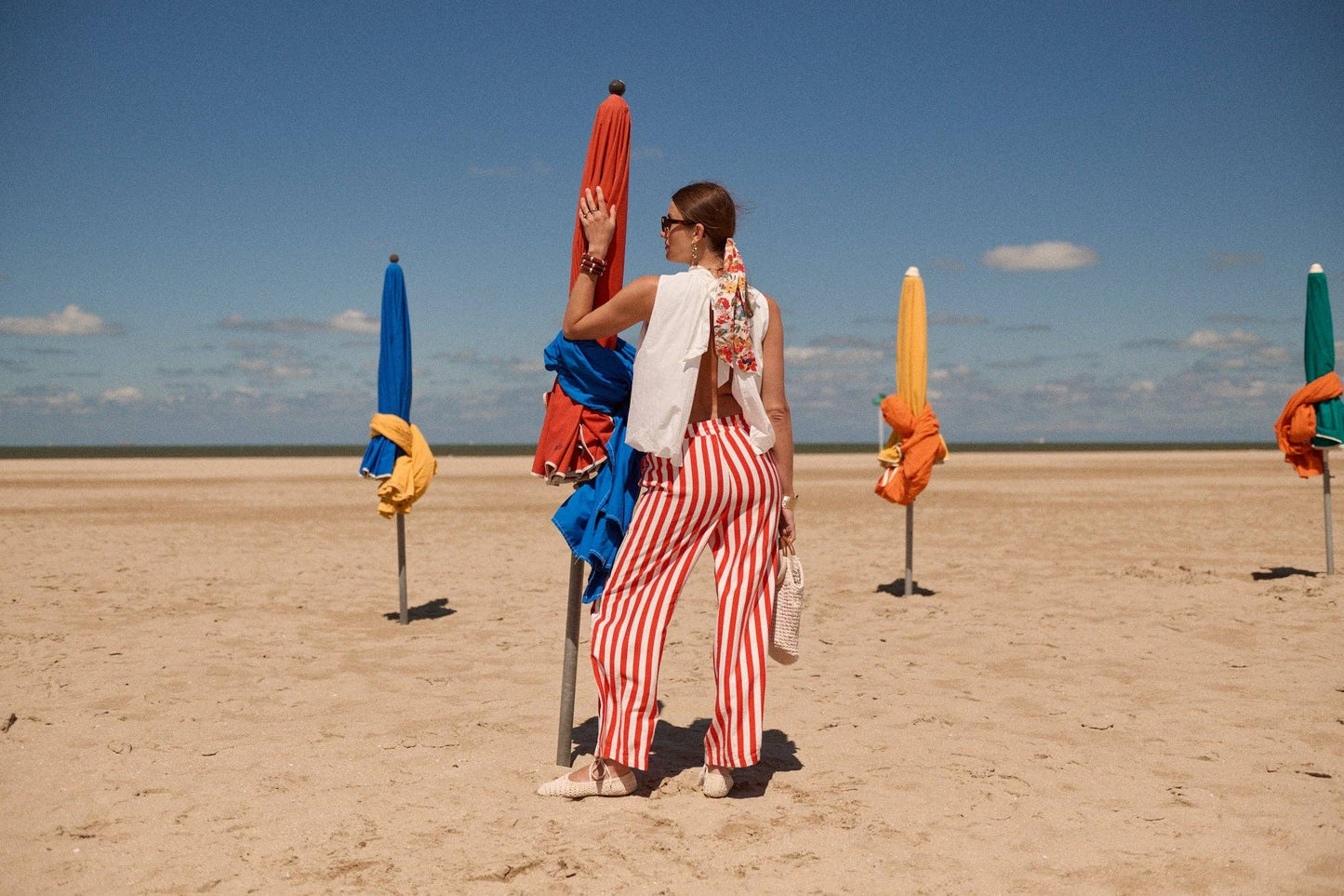 Bay Trousers (red/ivory stripes)