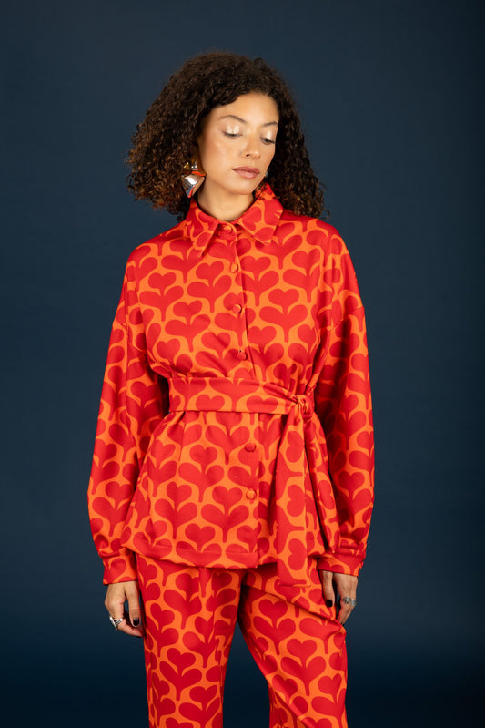 Agatha Oversized Shirt (Red)