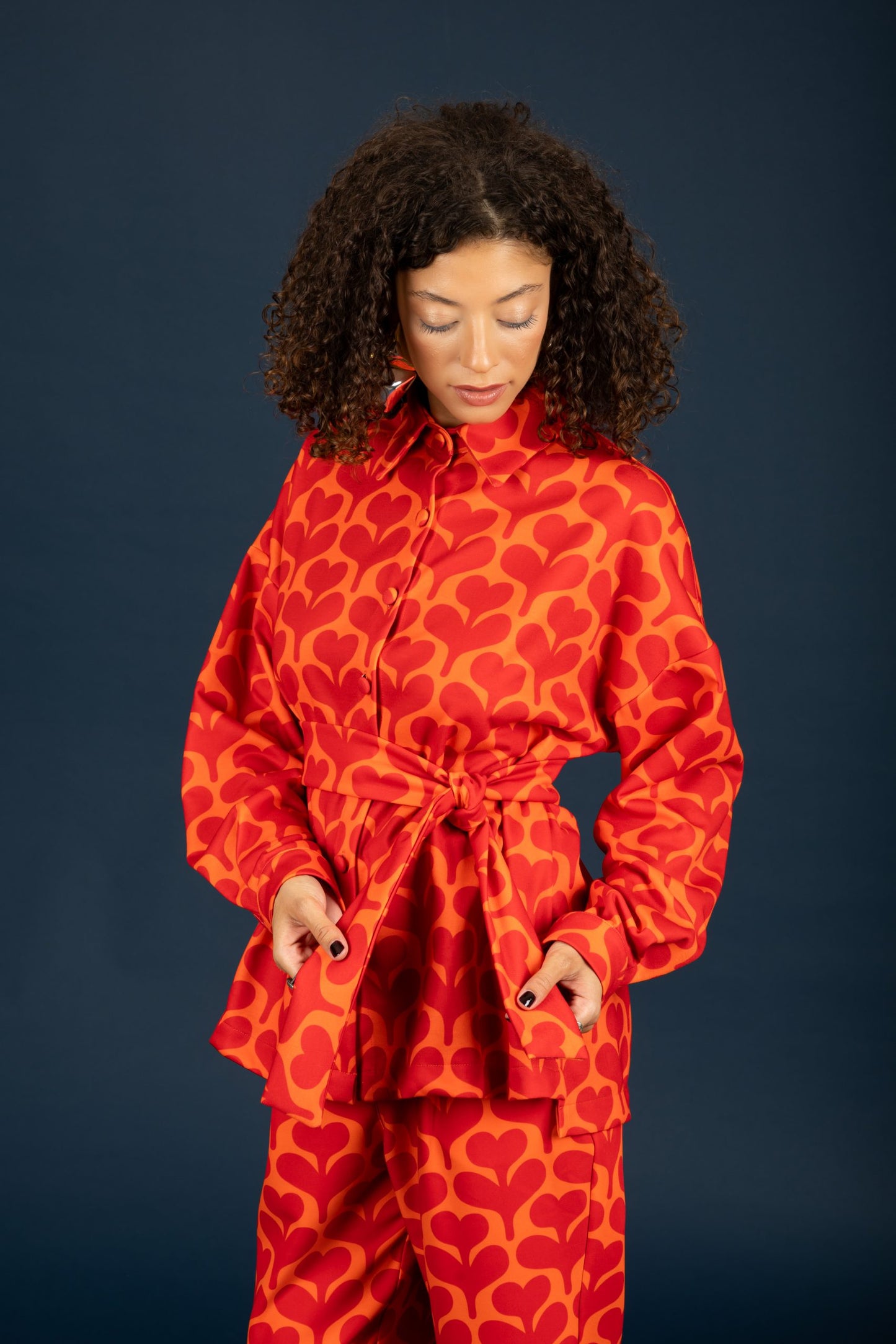 Agatha Oversized Shirt (Red)