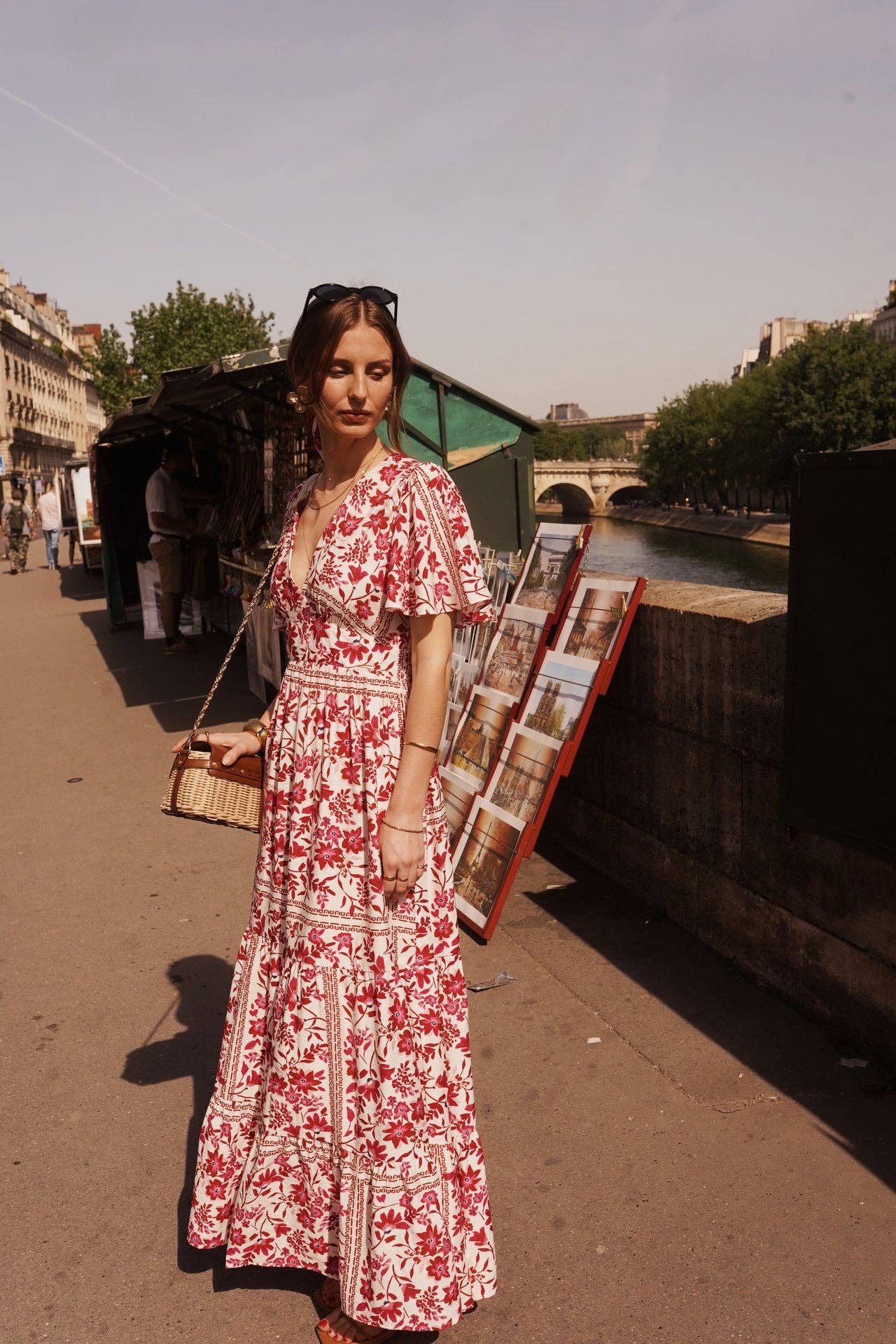 Red Bloom Long Dress
