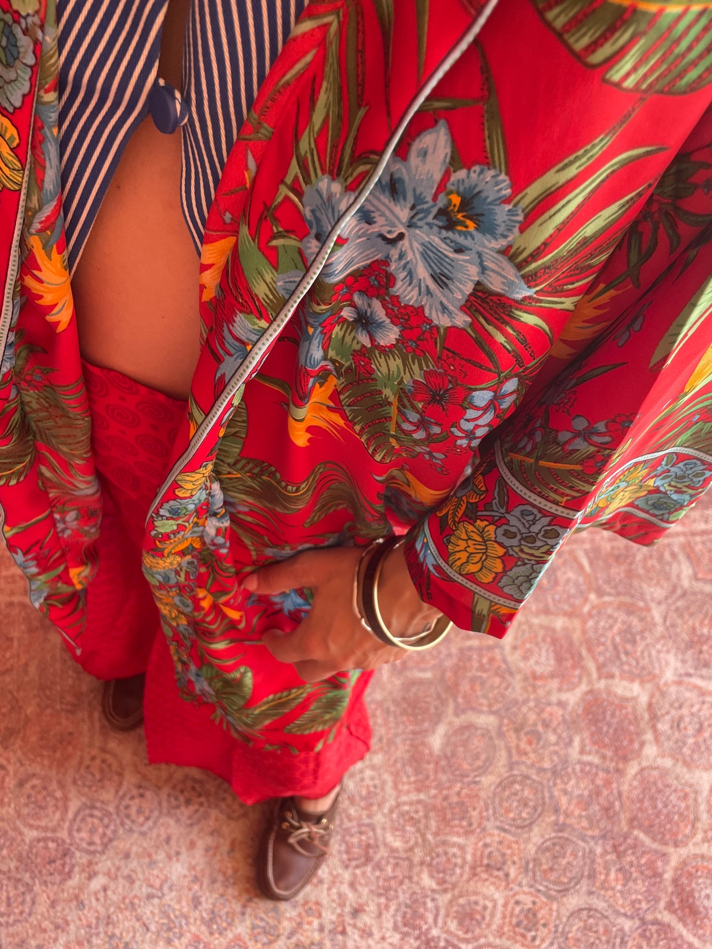 Silk Wide Pants (Red)