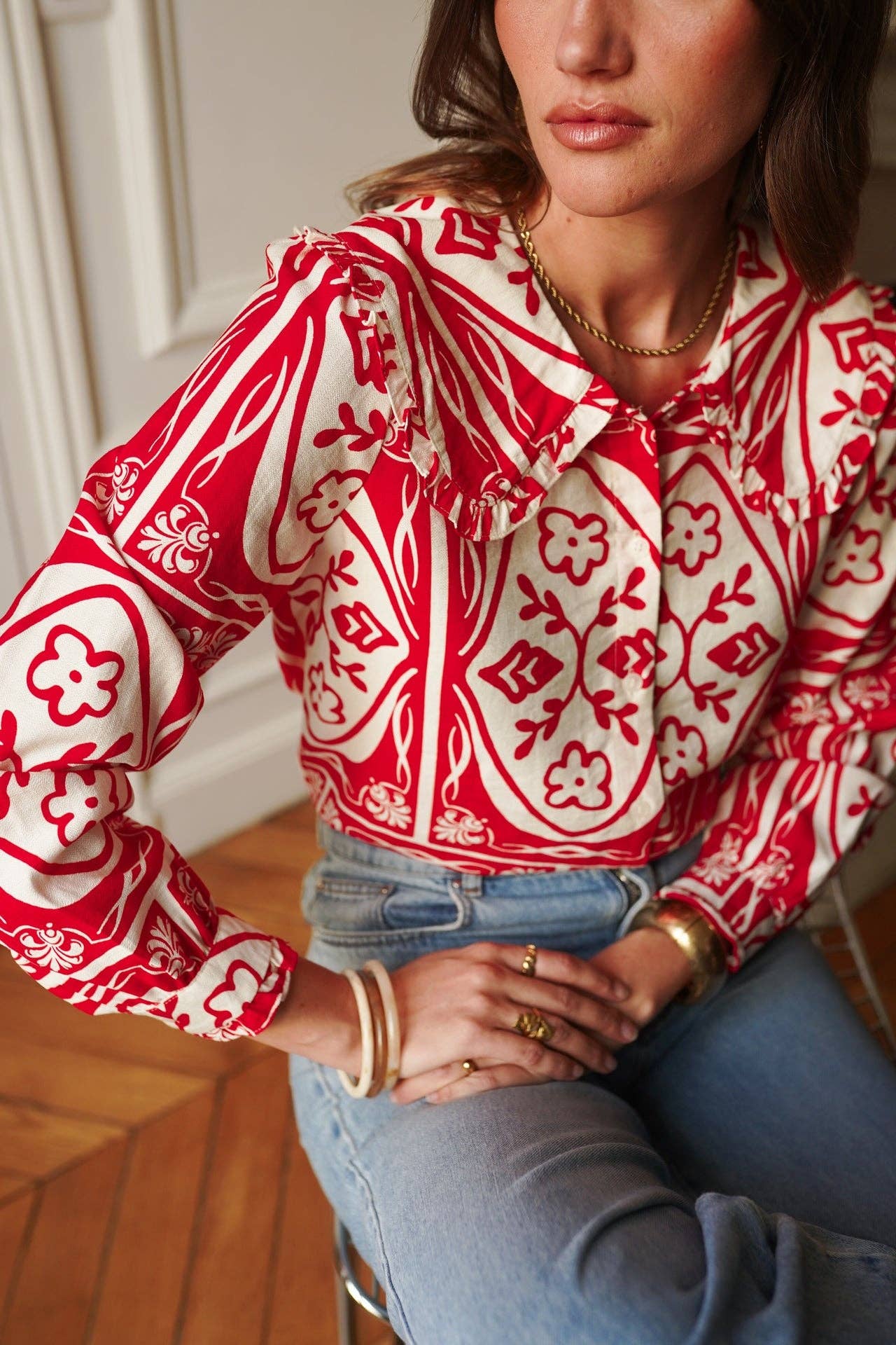 Anika Shirt (red/white)