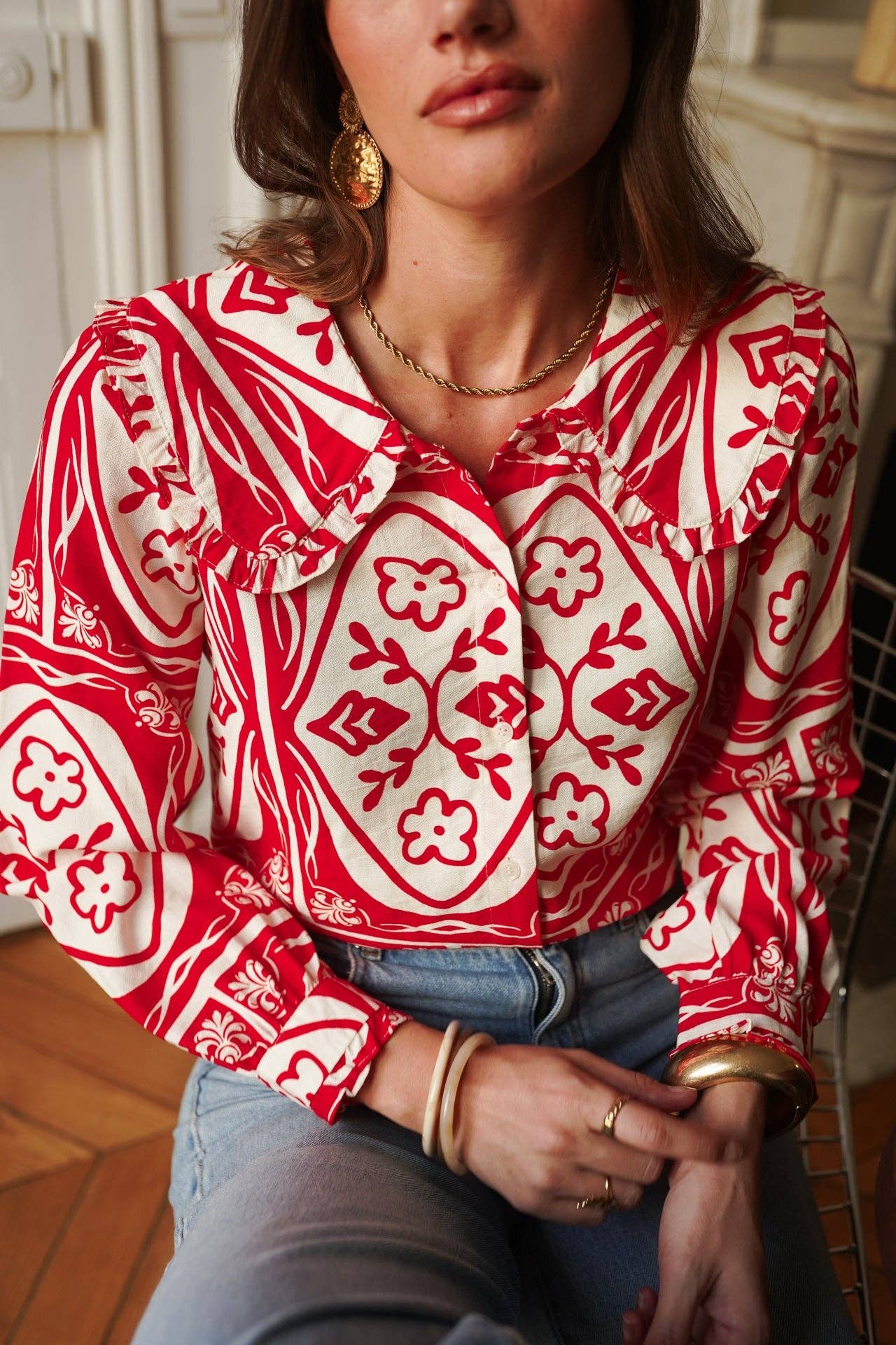 Anika Shirt (red/white)