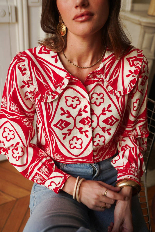 Anika Shirt (red/white)