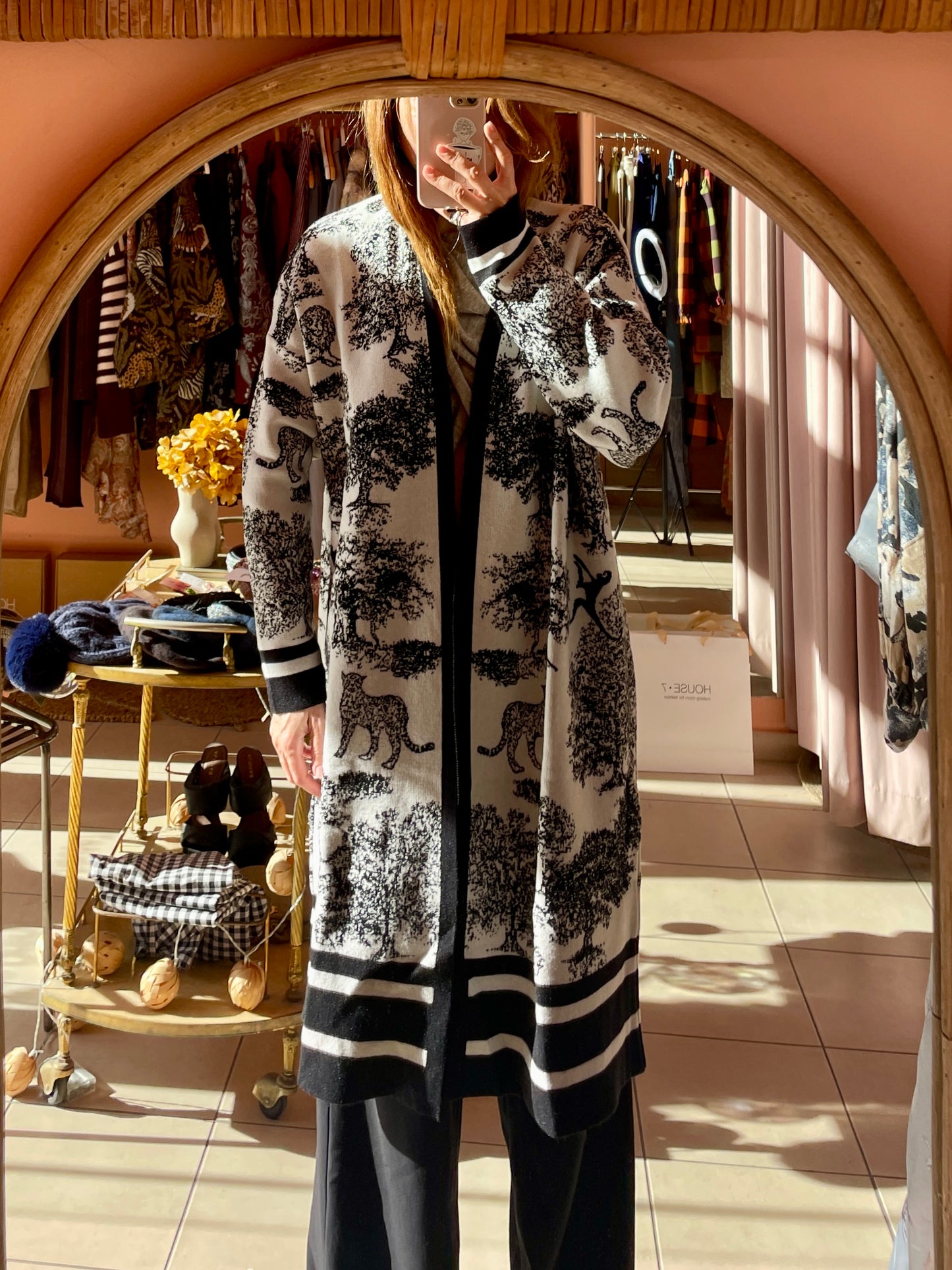 Long Knitted Cardigan - Black