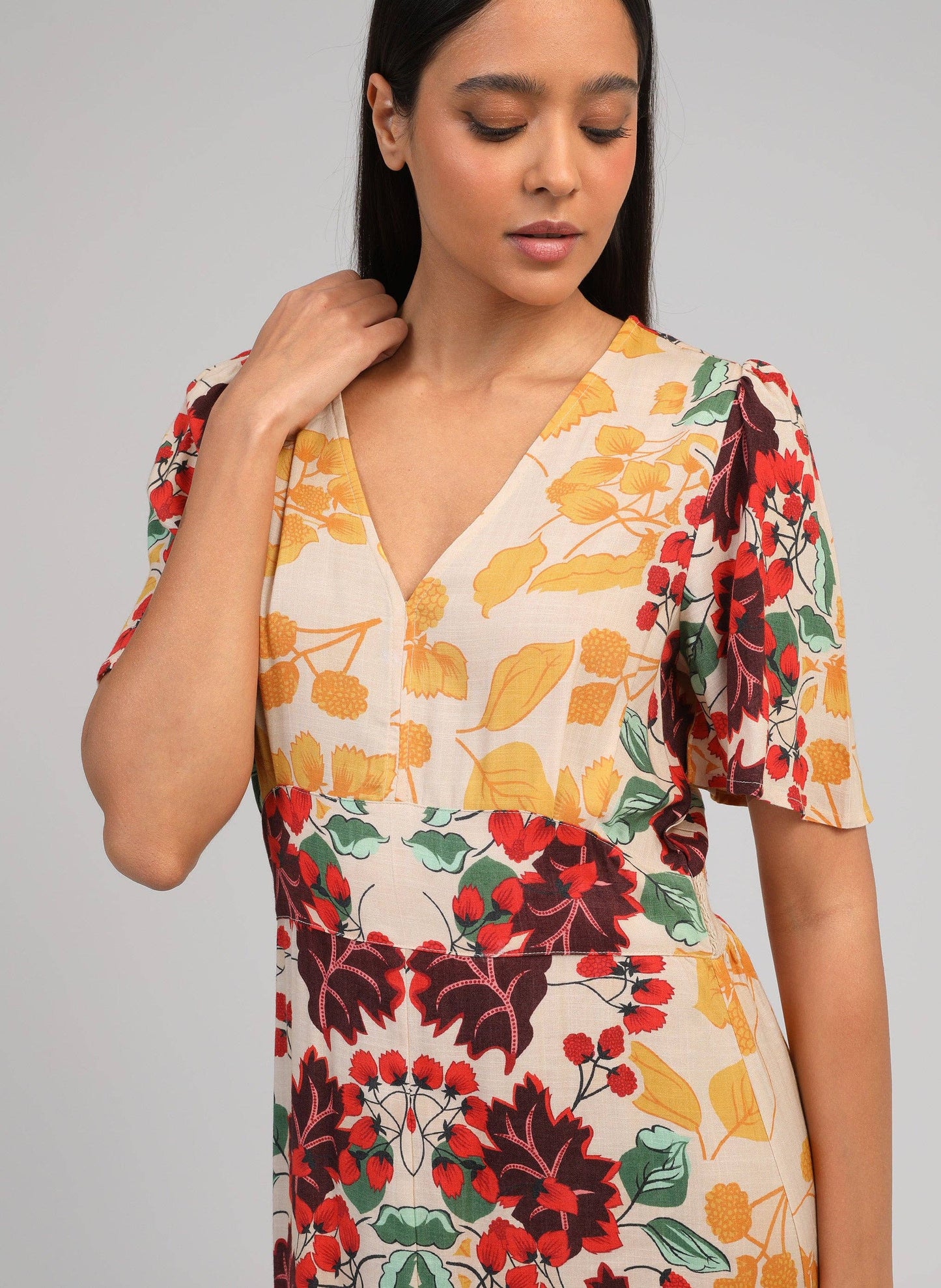 Onessa Long Dress (forest multi)