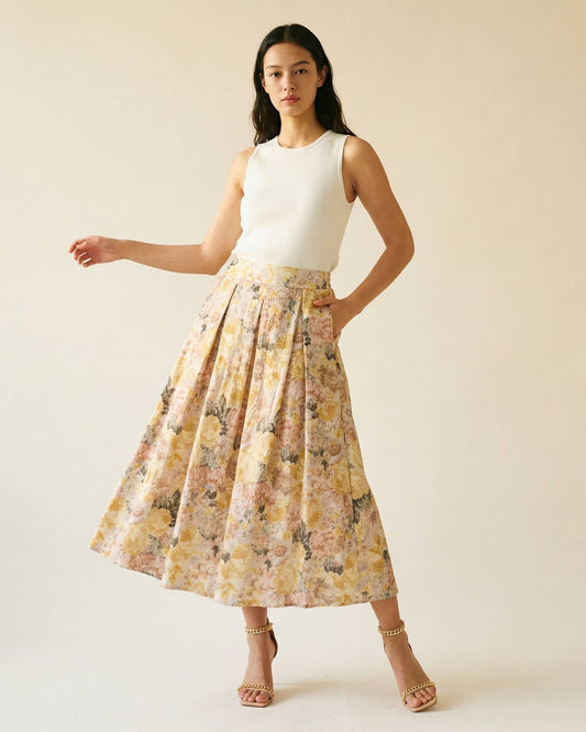 Tivoli Gardens Midi Skirt (yellow)