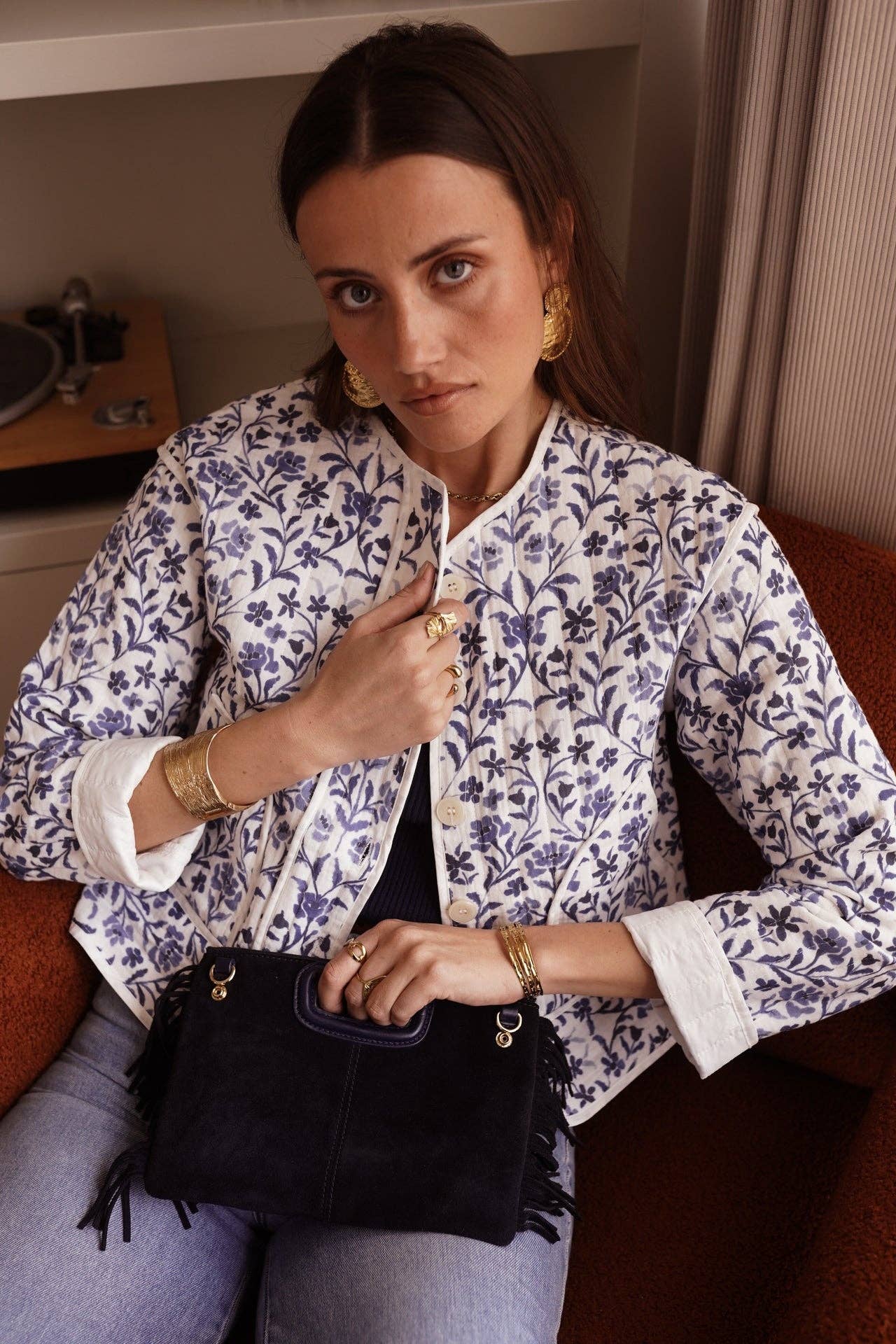 Sorina Jacket  (flowers blue)