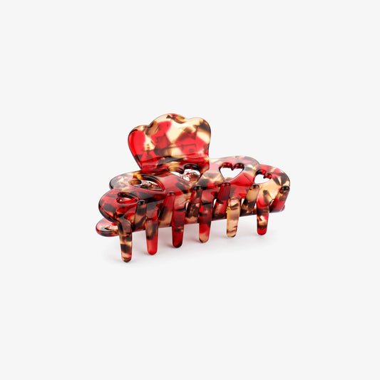 Hair Claw (Red/Gold Hearts)