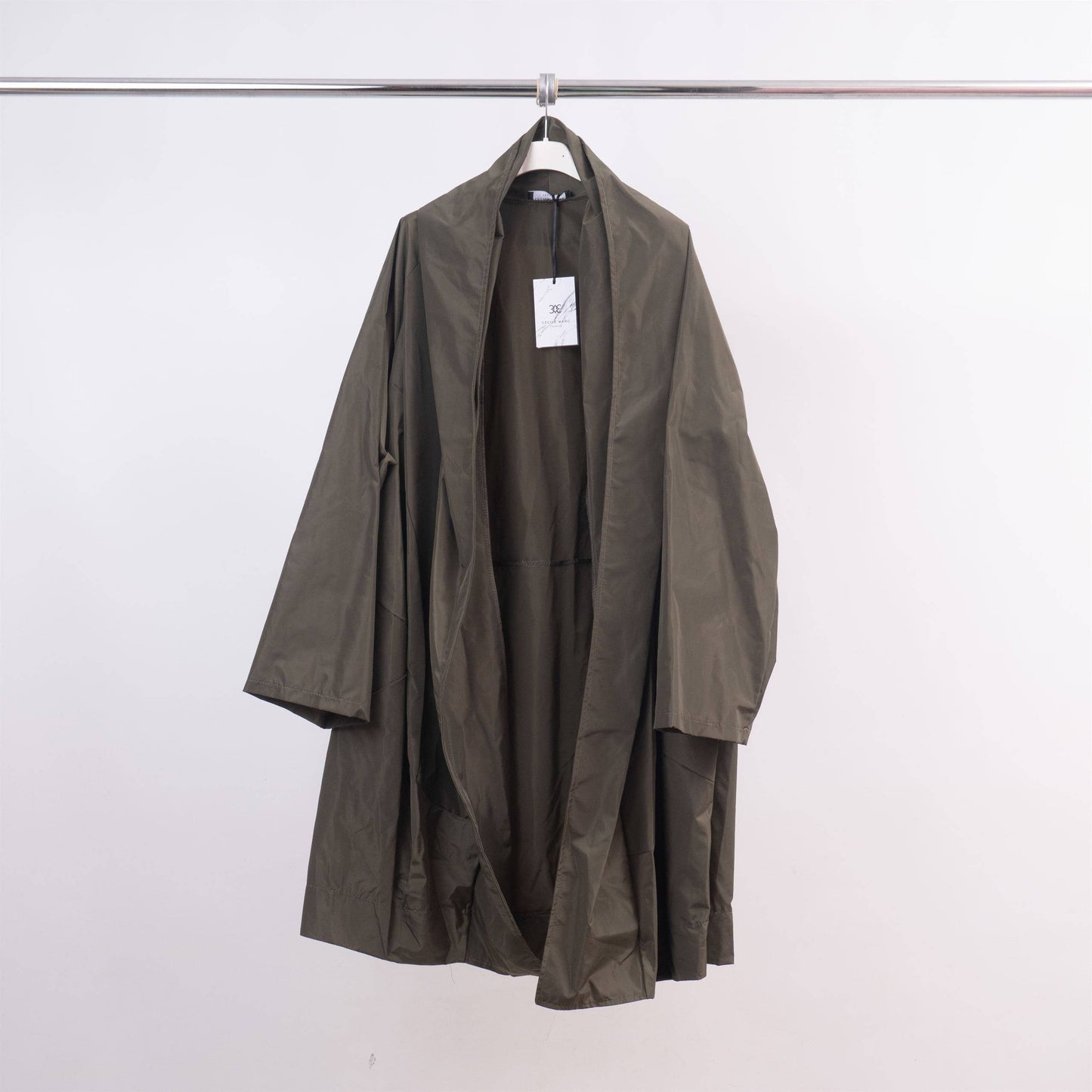 Oversized Hooded Raincoat - Khaki