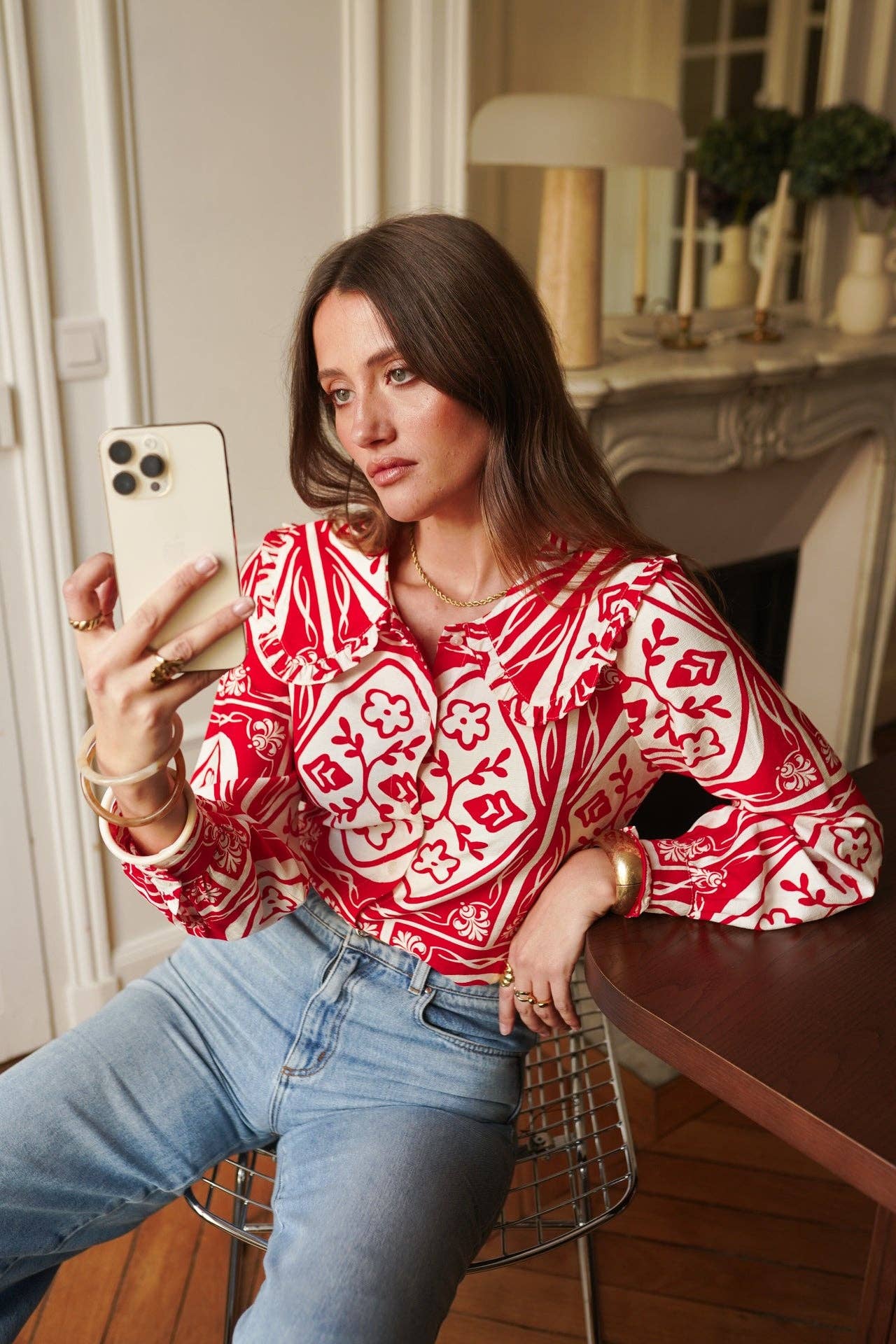 Anika Shirt (red/white)