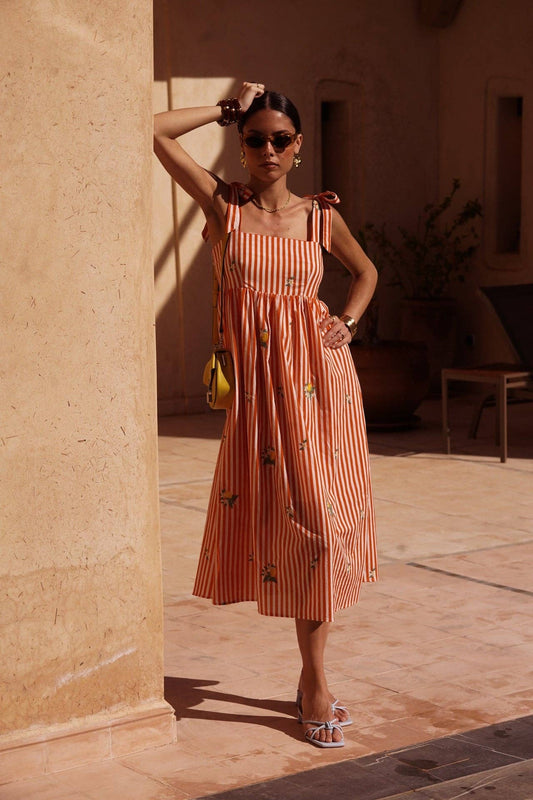 Riviera Midi Dress (red)