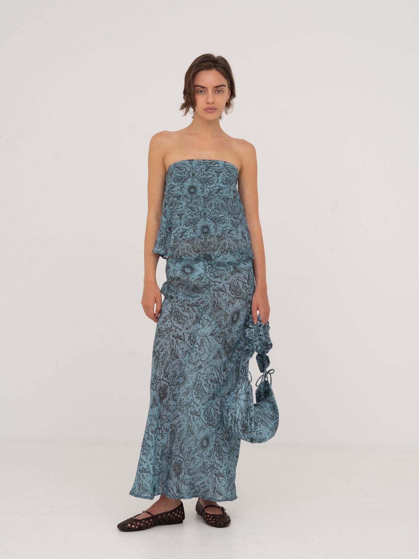 Blue Peony Shoulder Bag