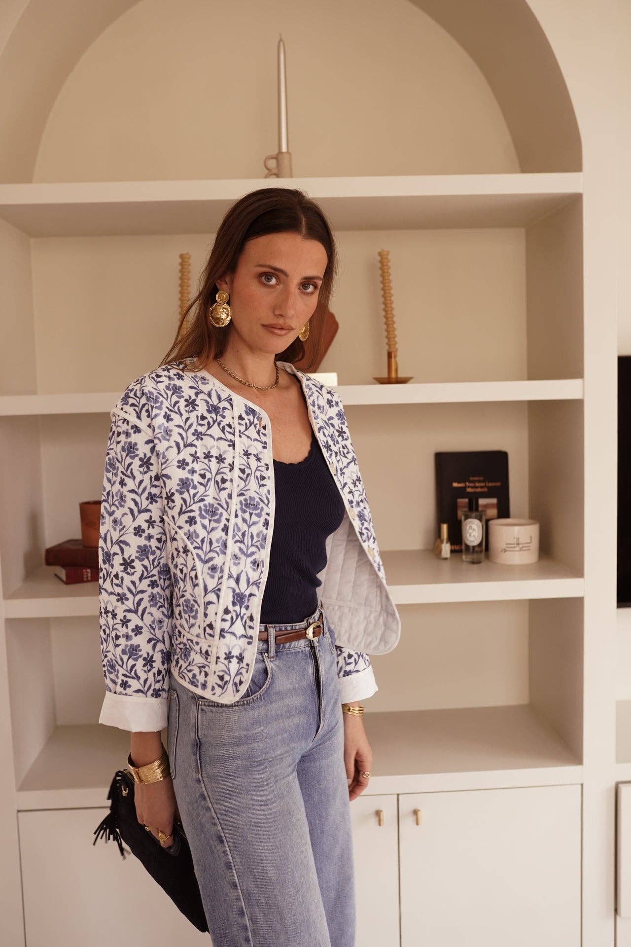 Sorina Jacket  (flowers blue)