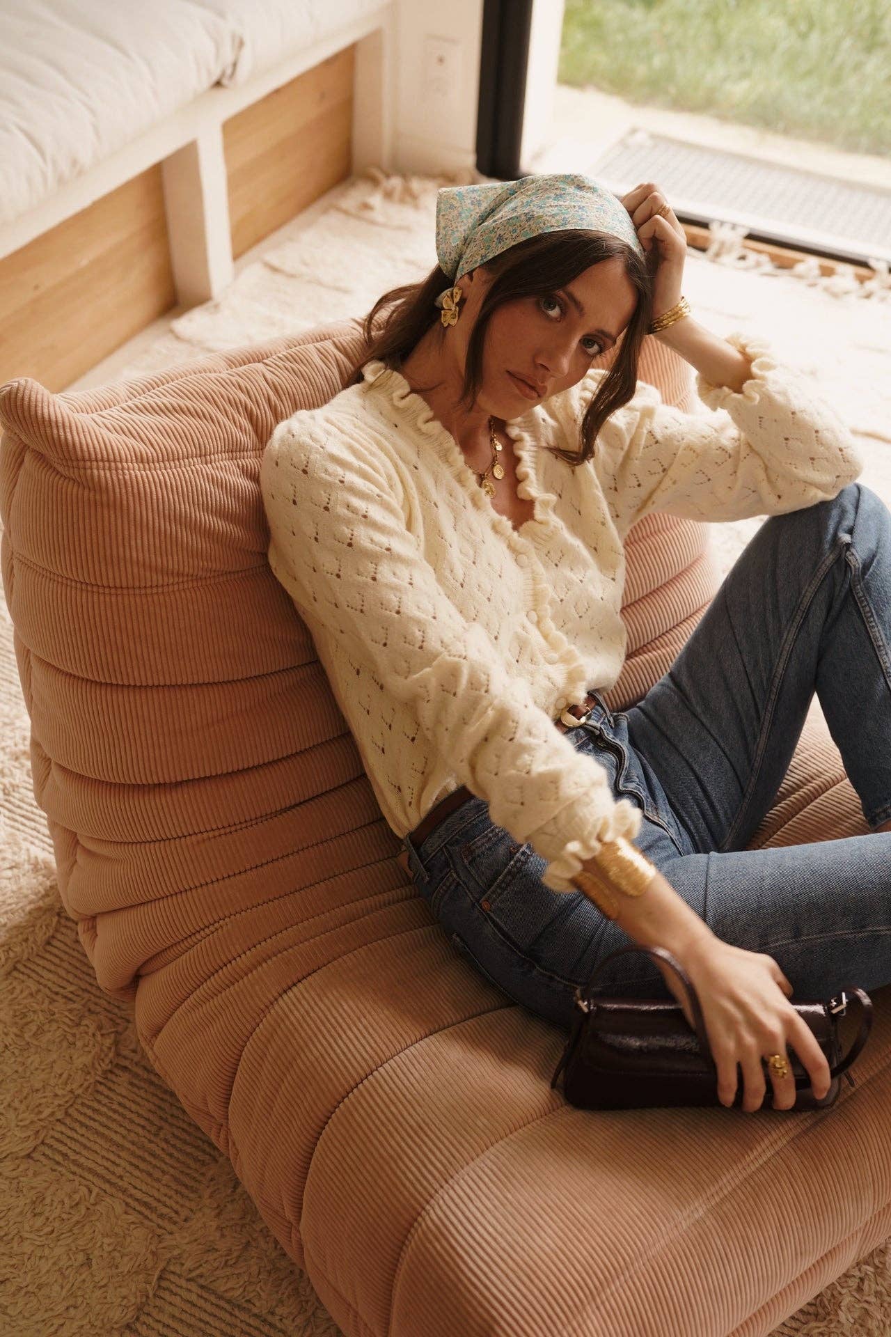 Knitted Cardigan Fluffy Clouds (beige)